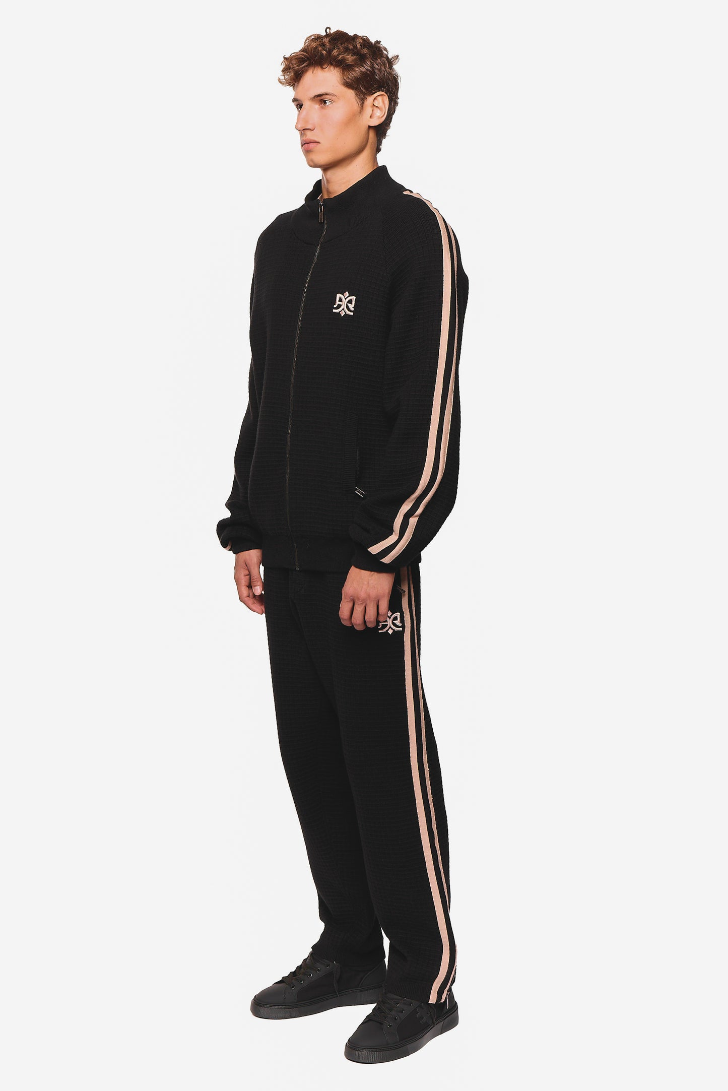 Cotton 644 Waffle Black Long Pant