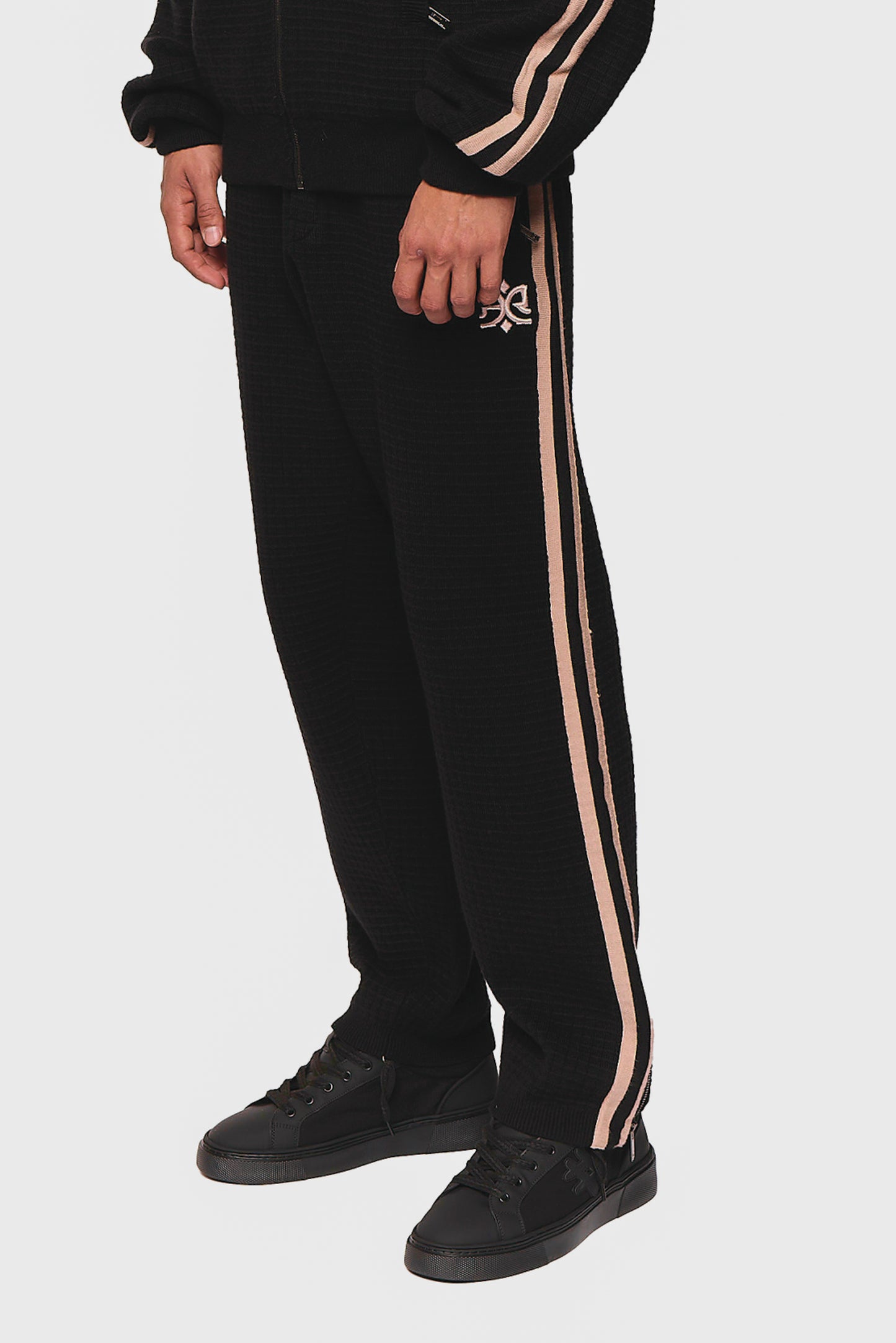 Cotton 644 Waffle Black Long Pant