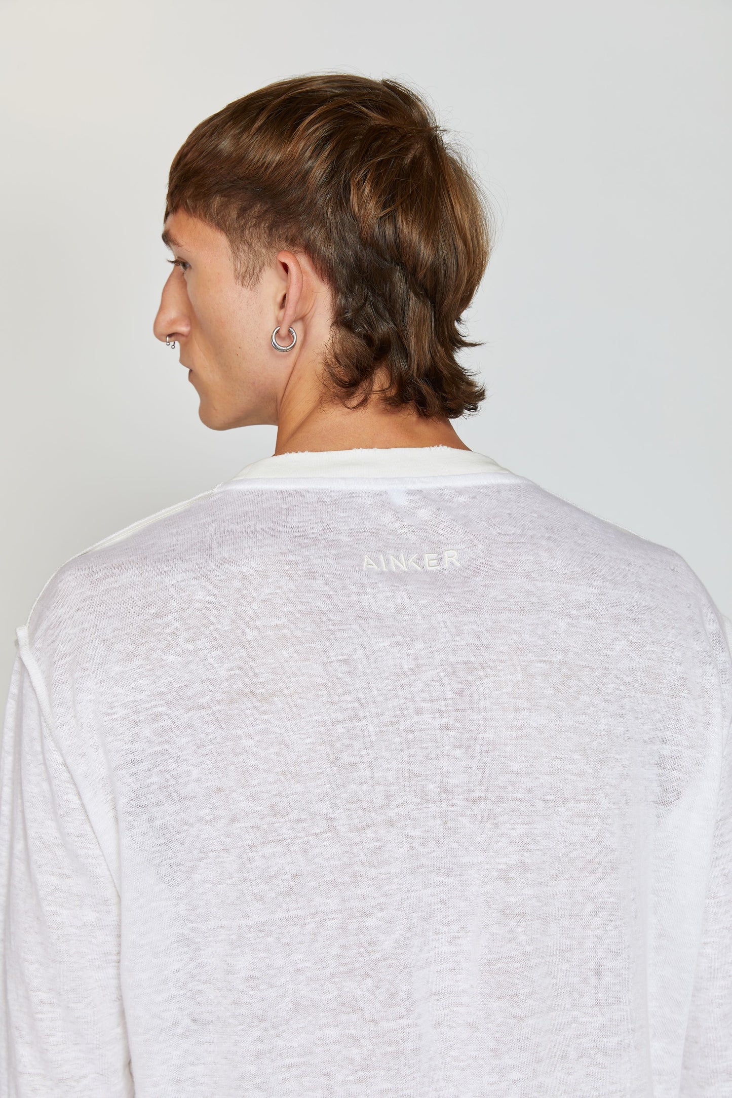 White Linen Long T-SHIRT