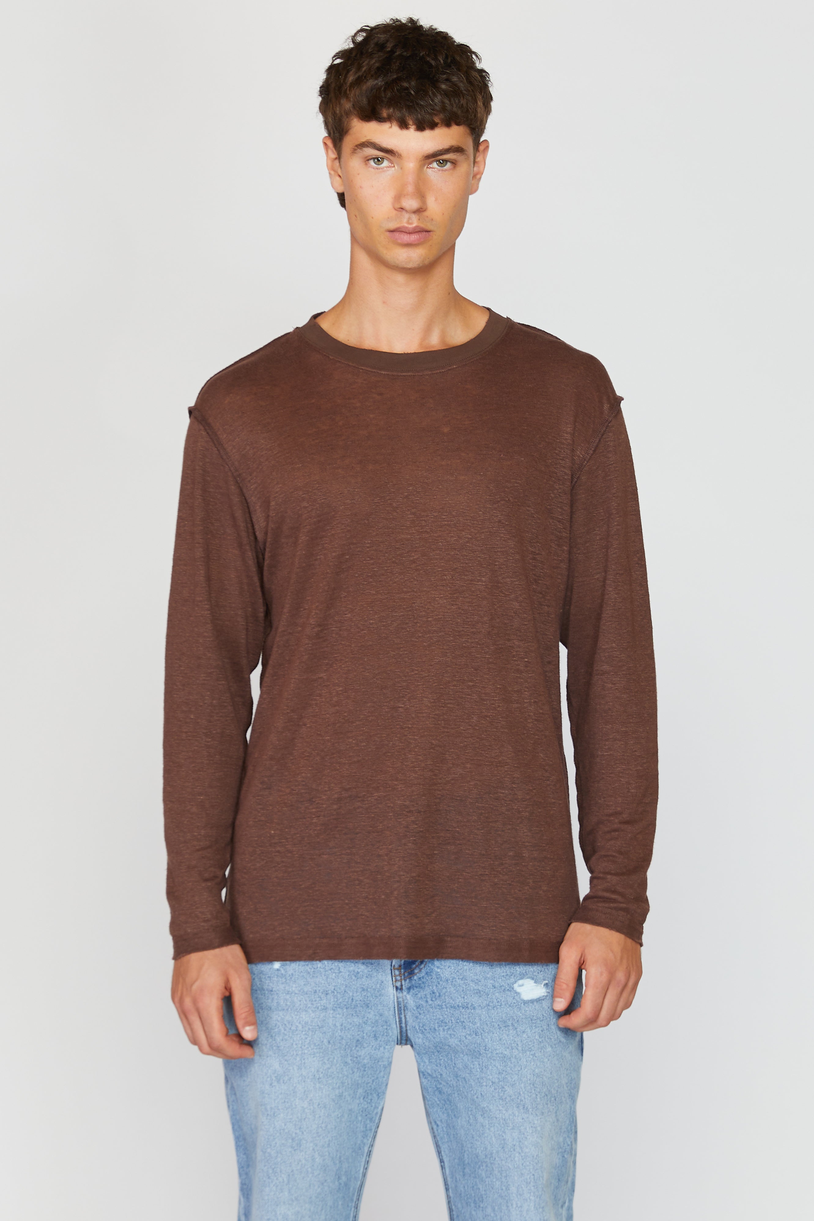 Mocha Linen Long T-SHIRT