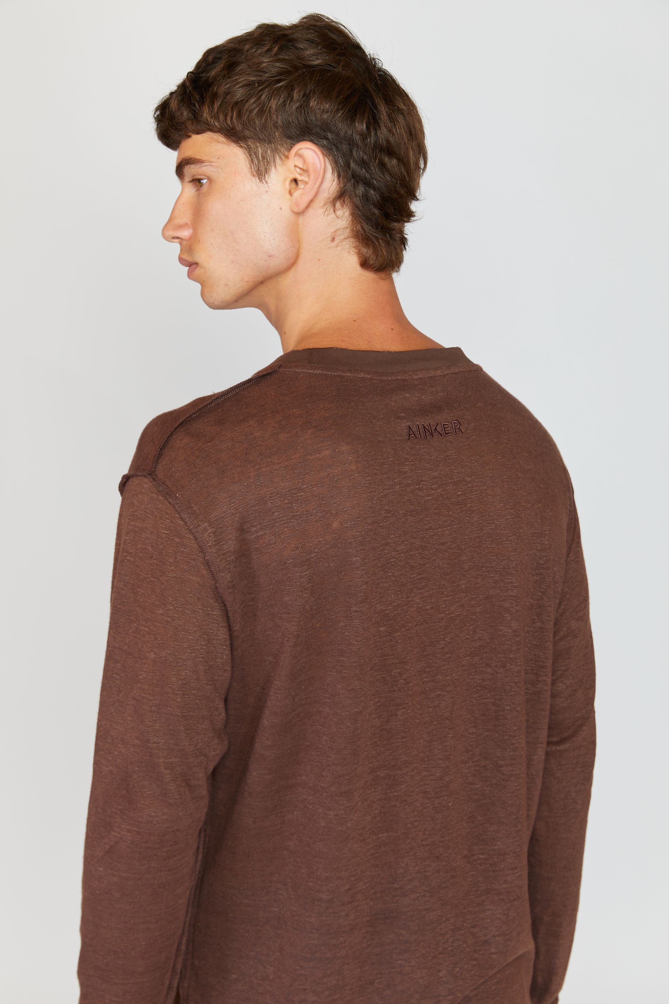 Mocha Linen Long T-SHIRT