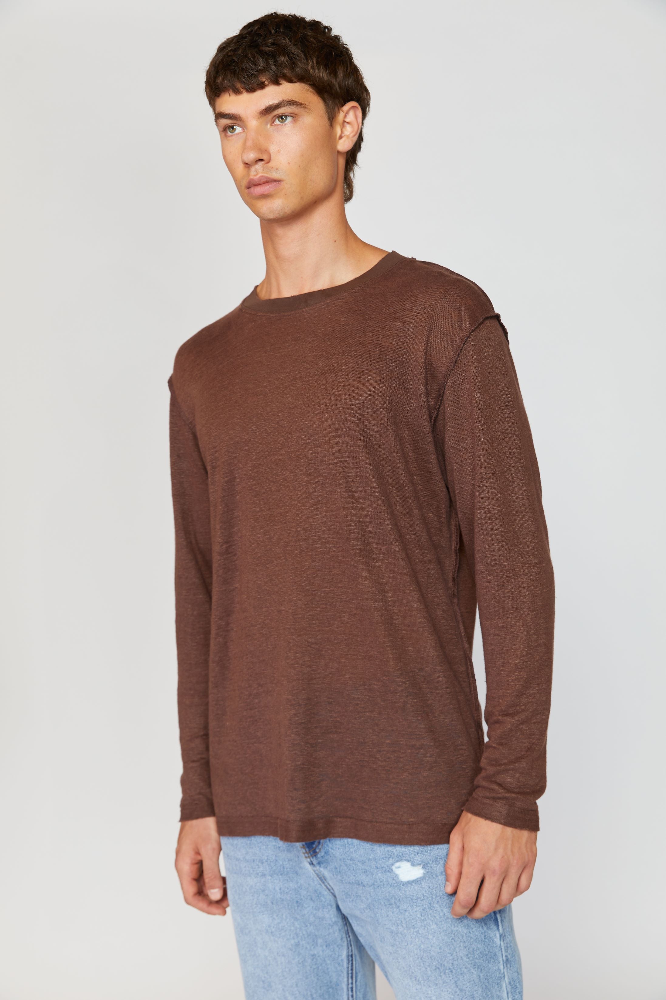 Mocha Linen Long T-SHIRT