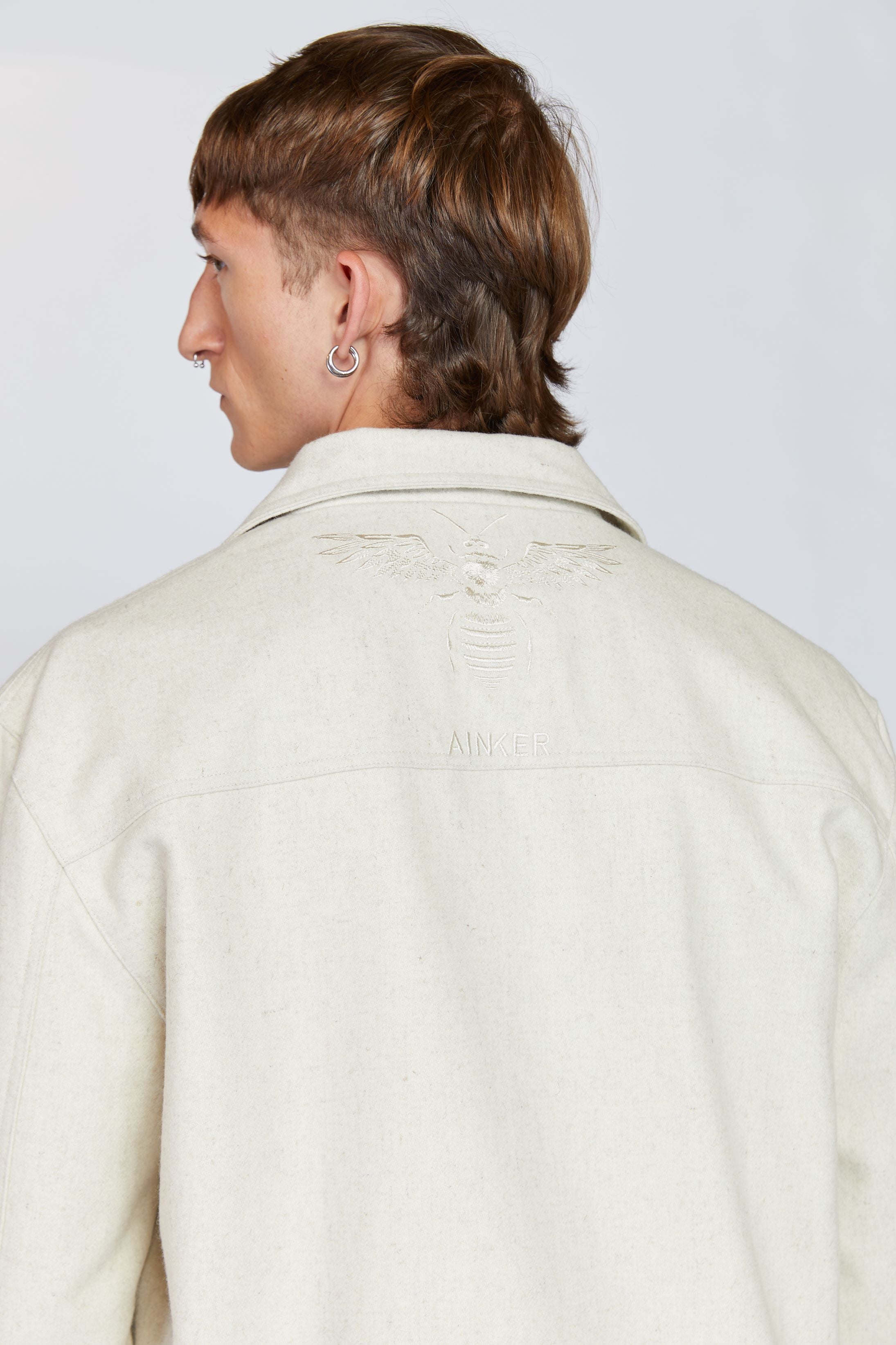 AINKER OFF-WHITE TWILL JACKET