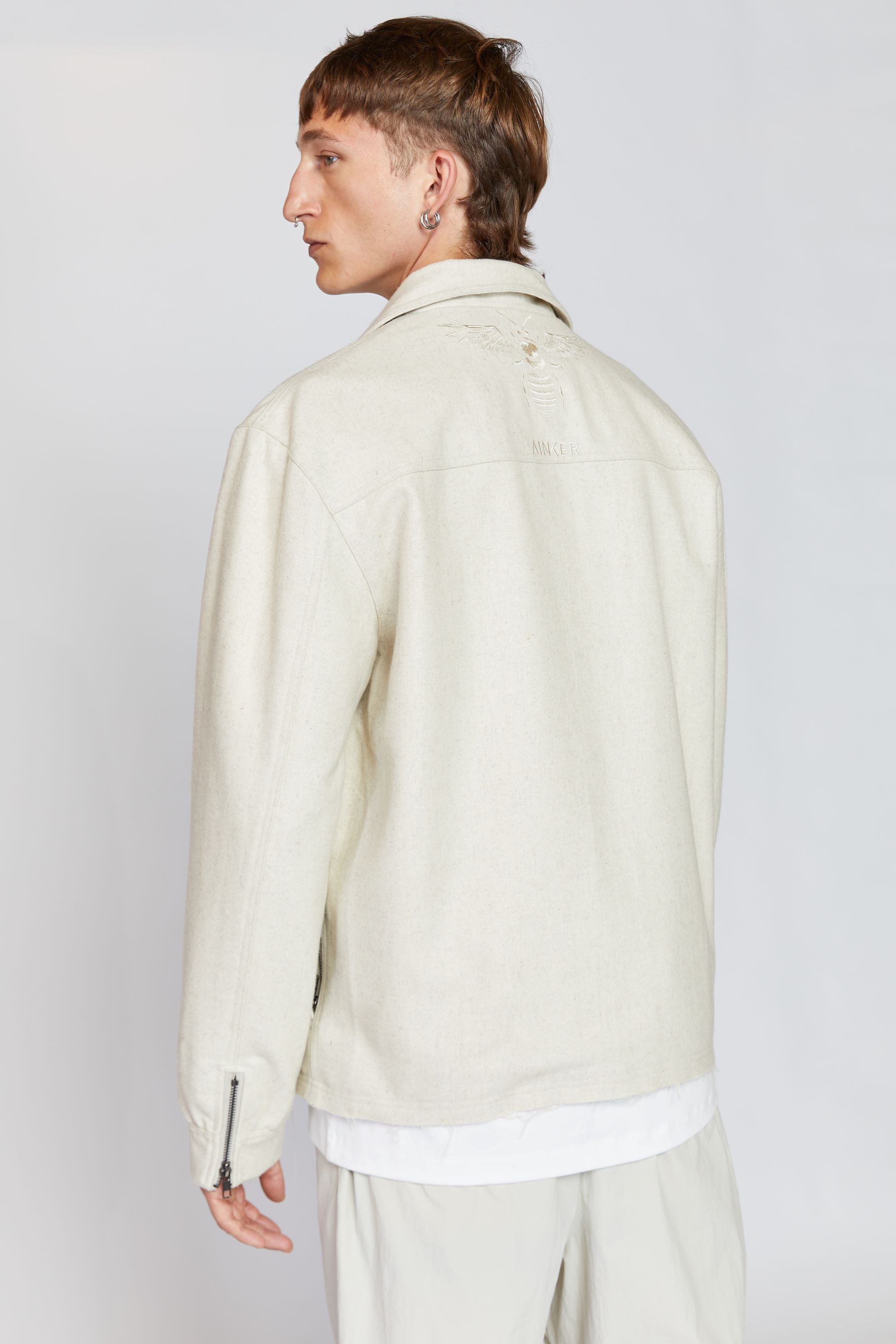 AINKER OFF-WHITE TWILL JACKET