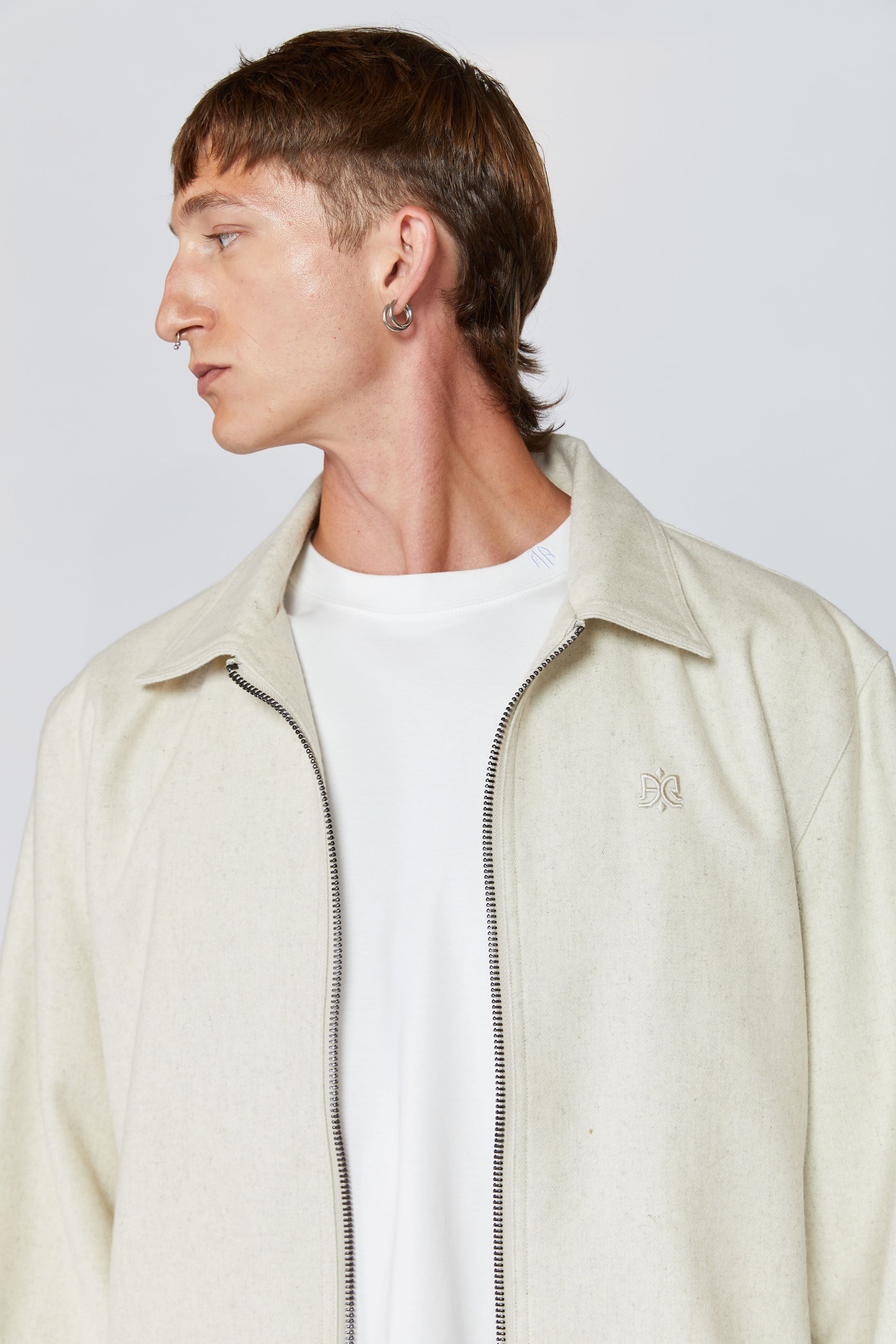 AINKER OFF-WHITE TWILL JACKET