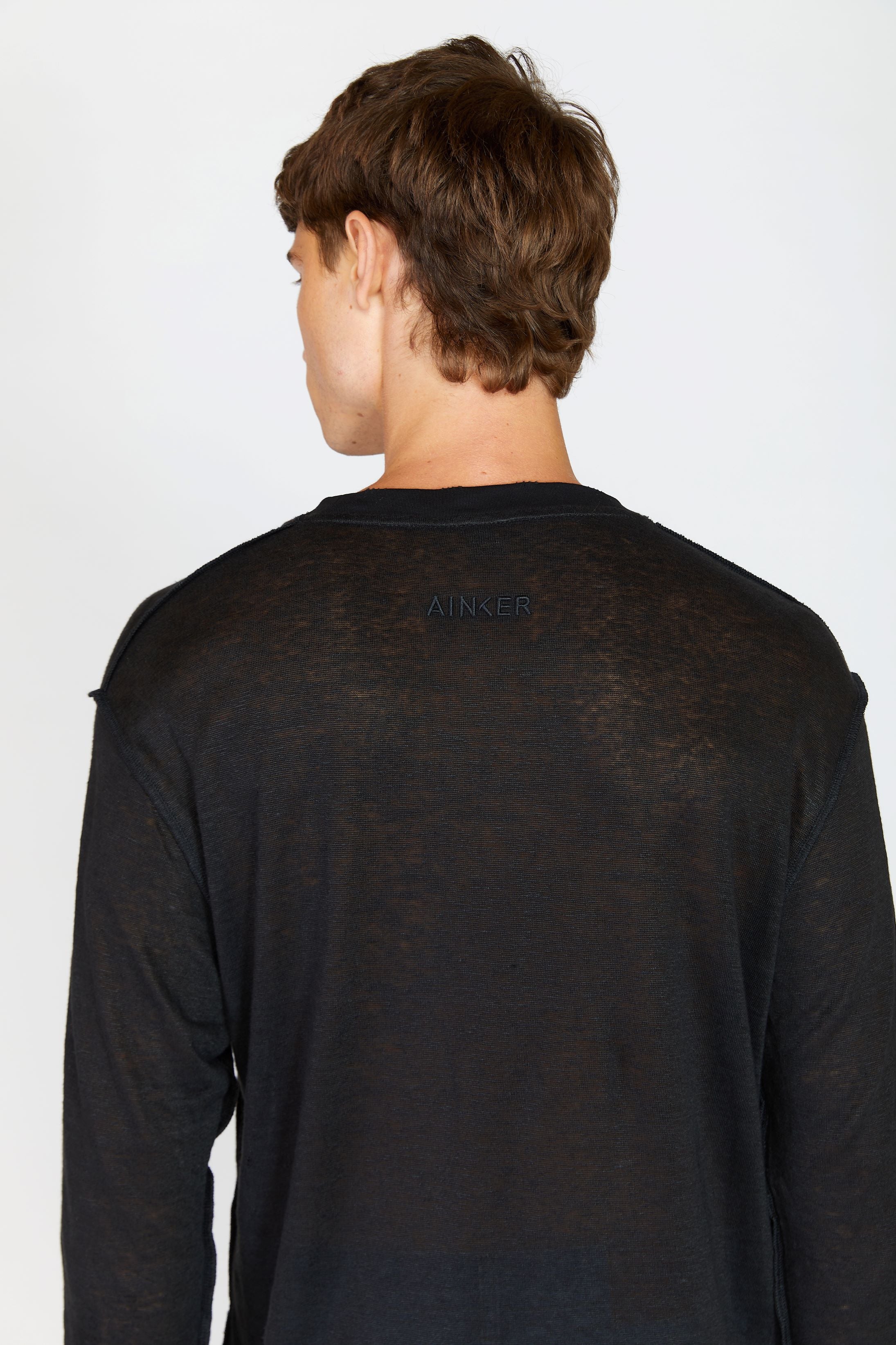 Black Linen Long T-SHIRT