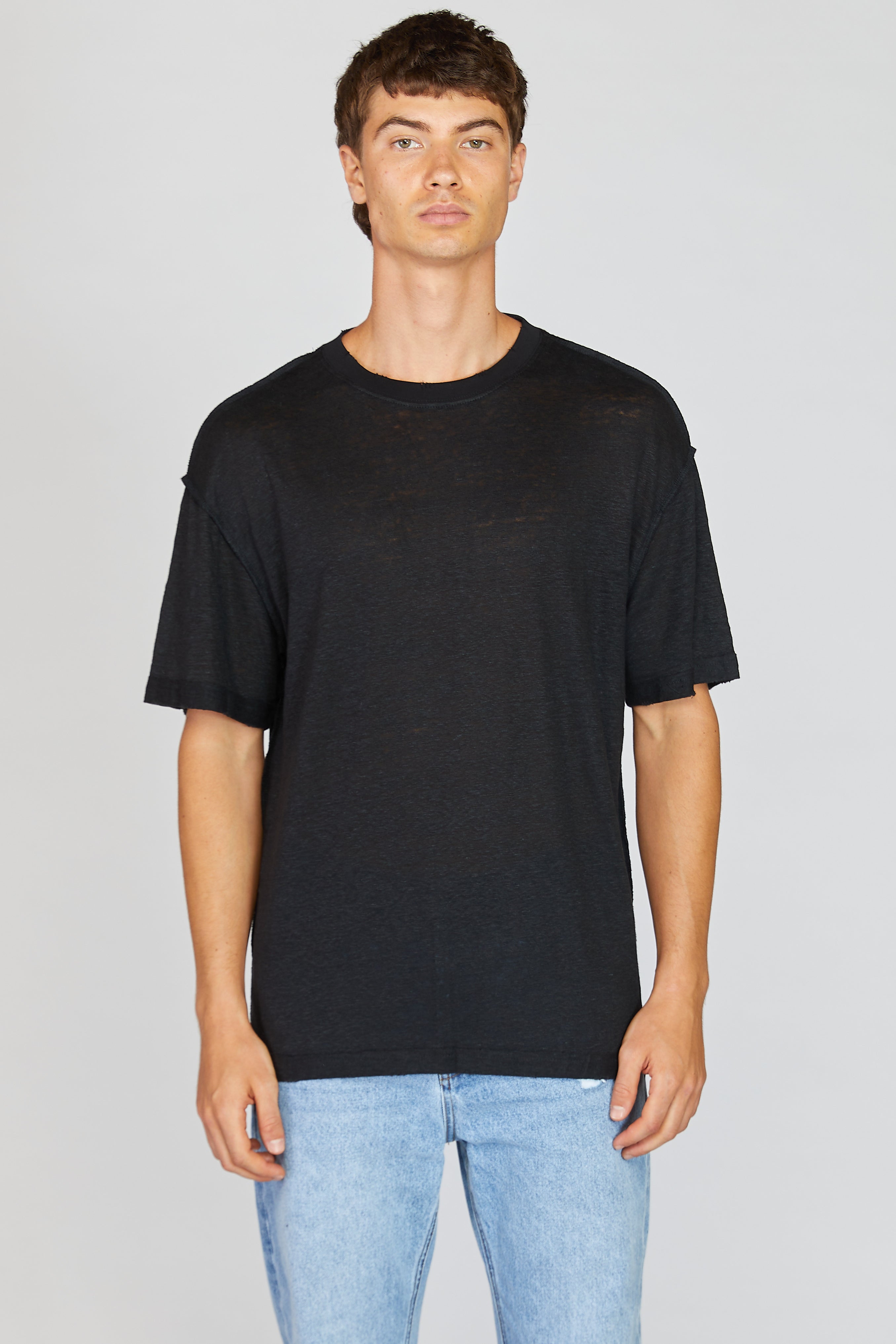 Black Linen T-SHIRT