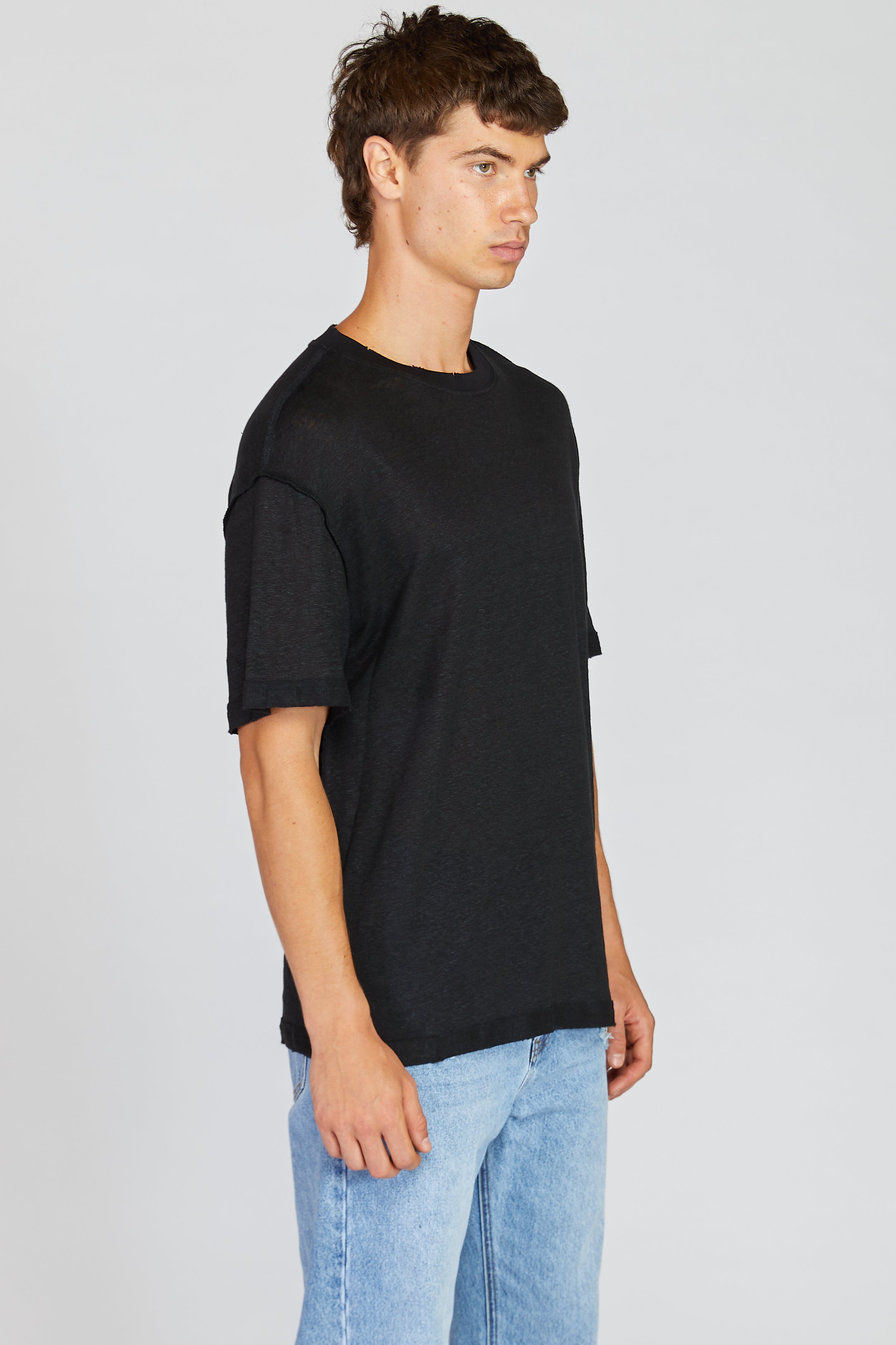 Black Linen T-SHIRT