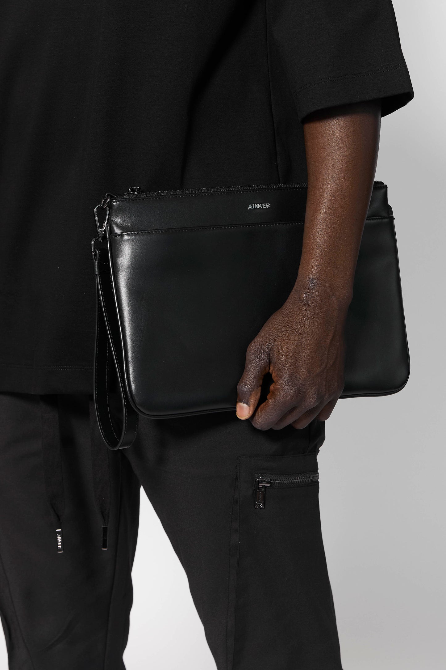 Black Clutch Leather Bag