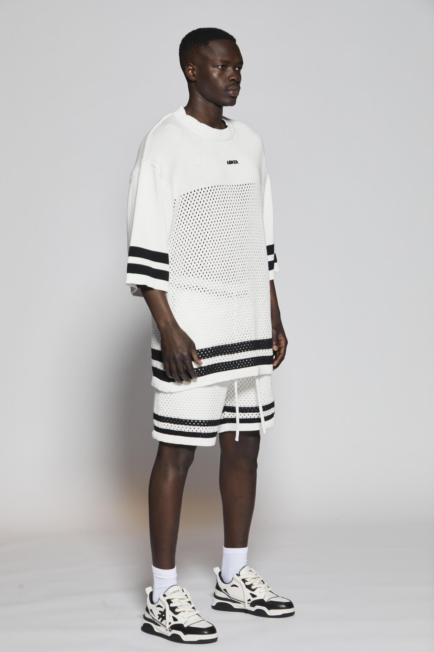 White Mesh Short Pant