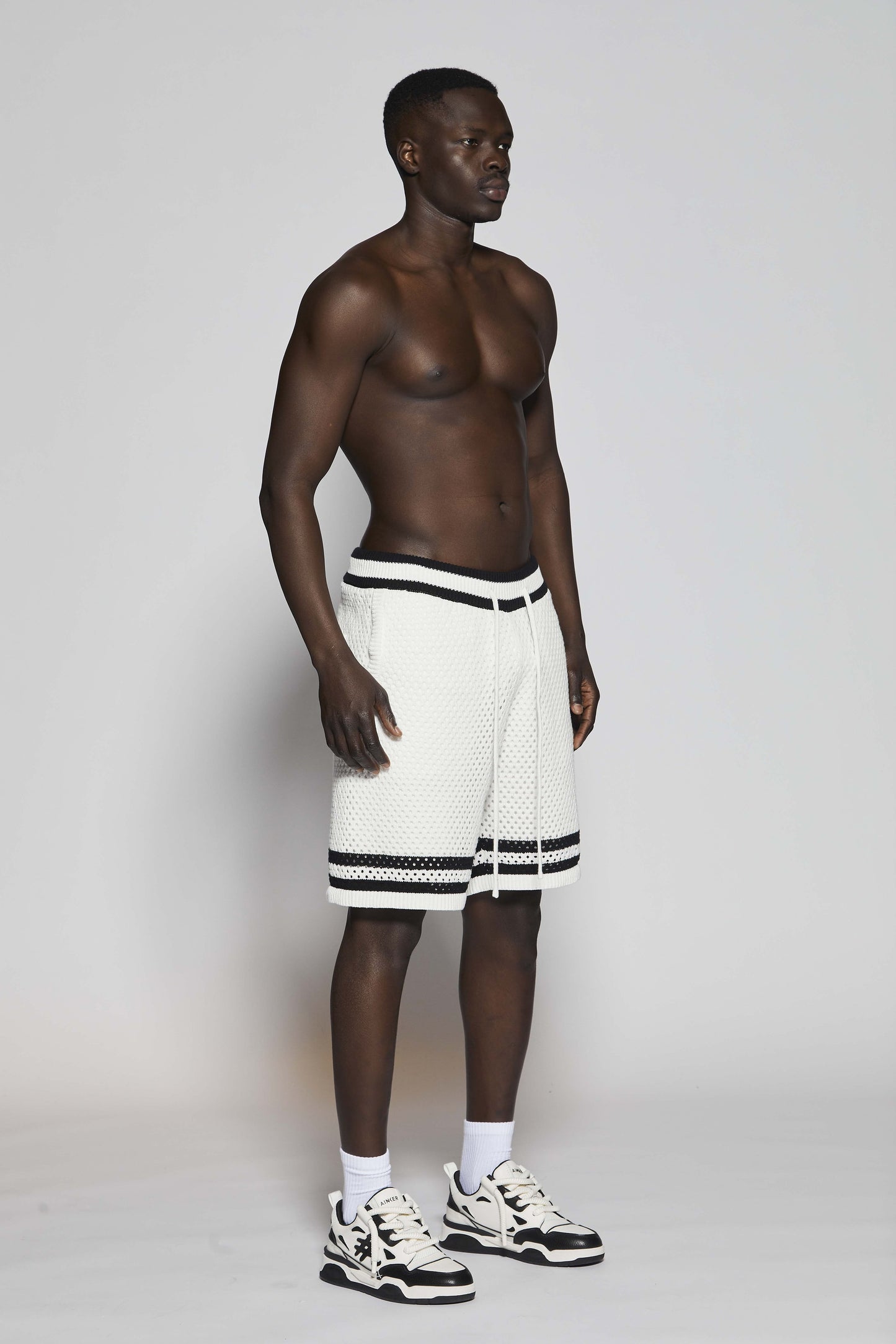 White Mesh Short Pant