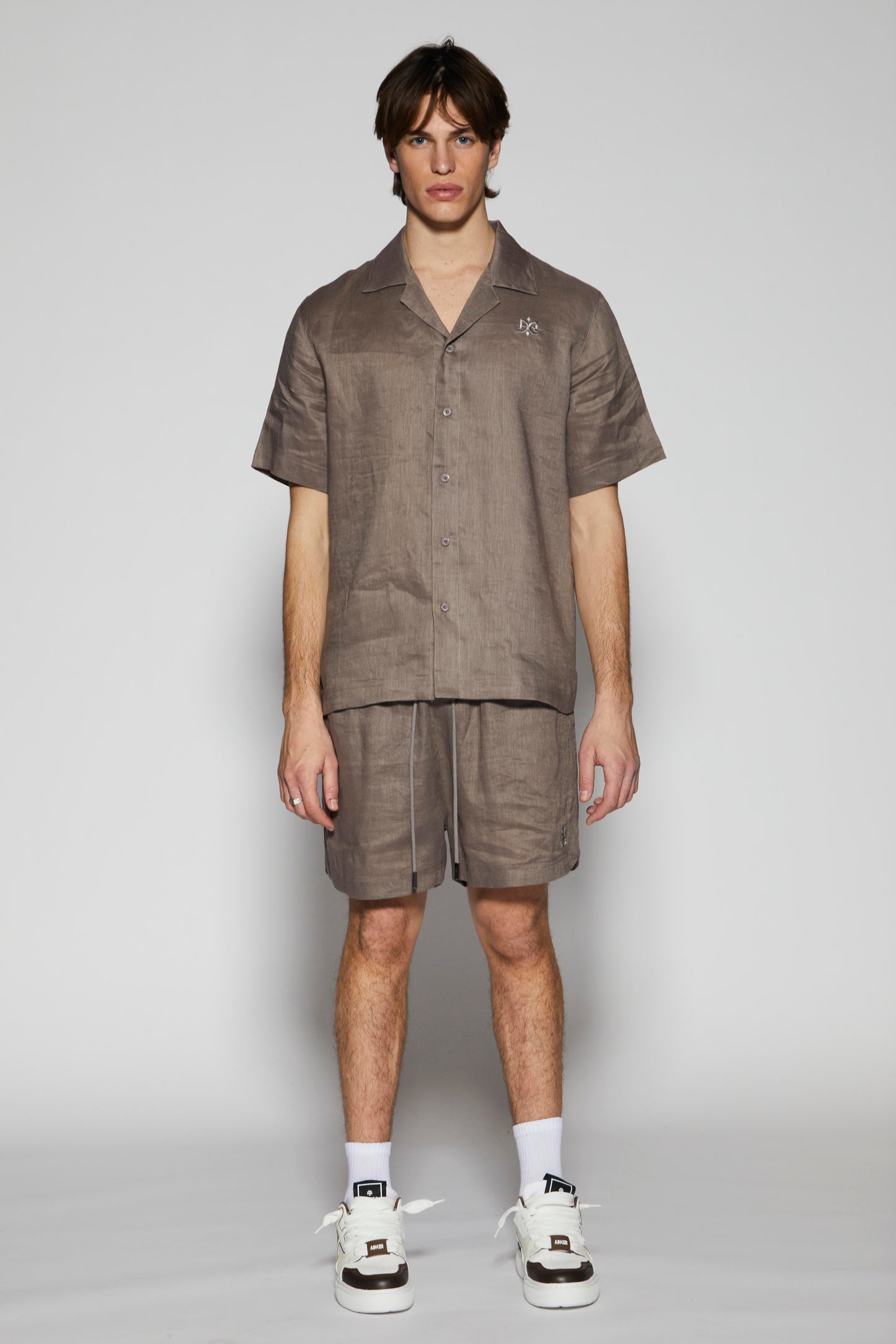 Linen Short Mocha Pants