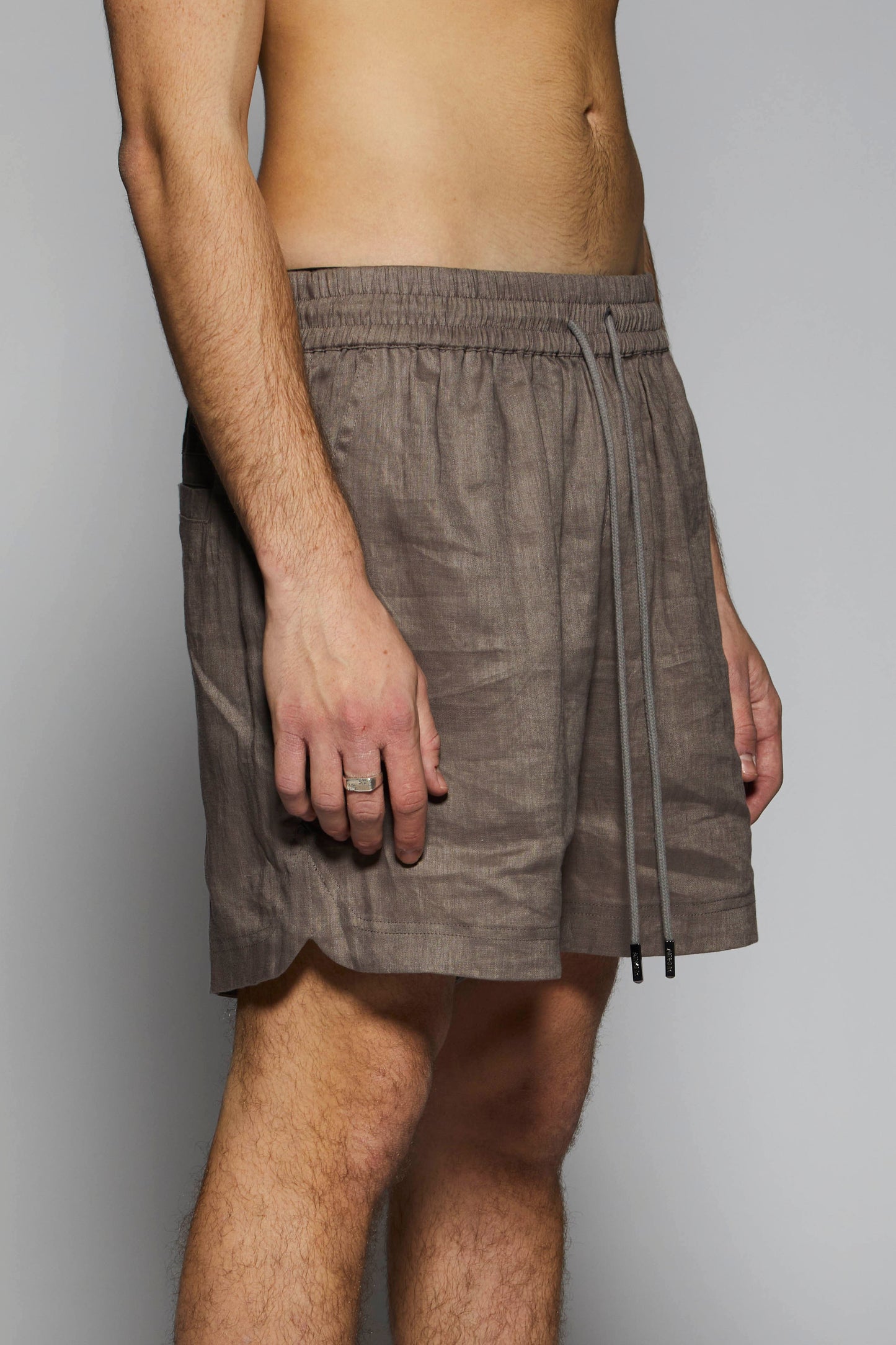 Linen Short Mocha Pants