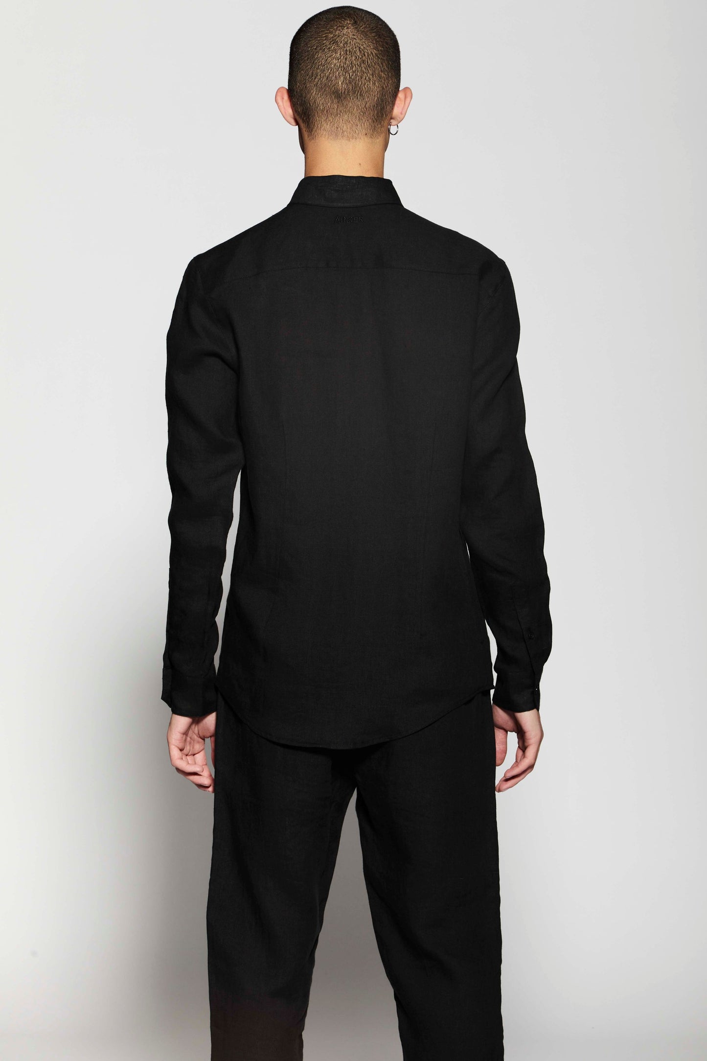 Linen Black 402 Button Shirt