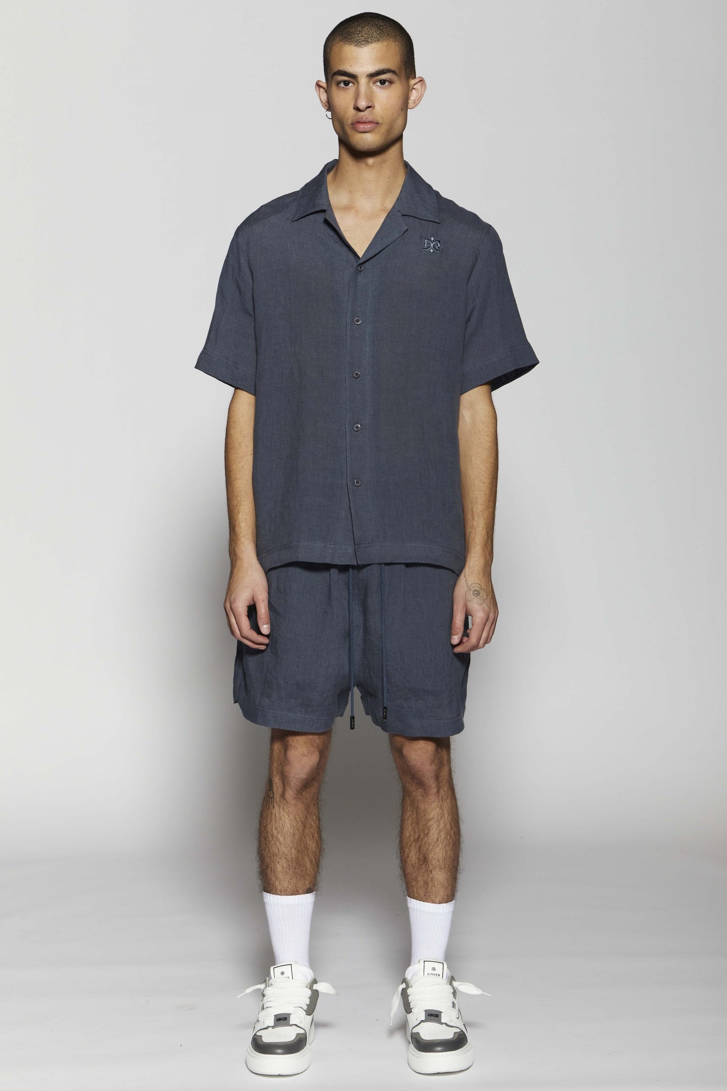 Linen Short Gray Pants