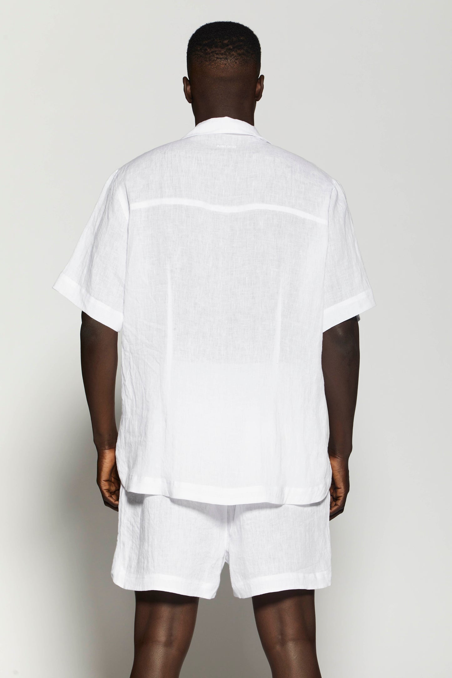 Linen Short White Button Shirt