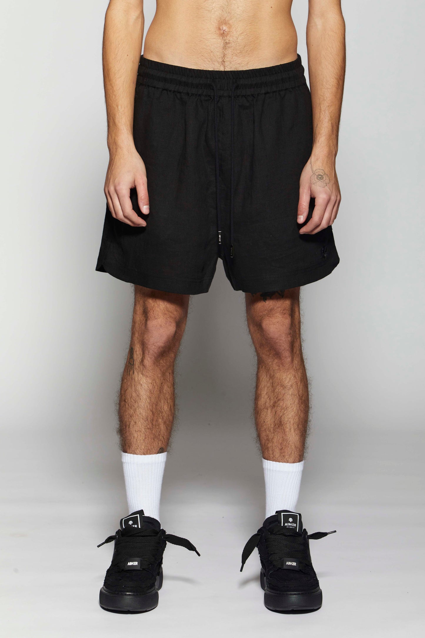 Linen Short Black Pants