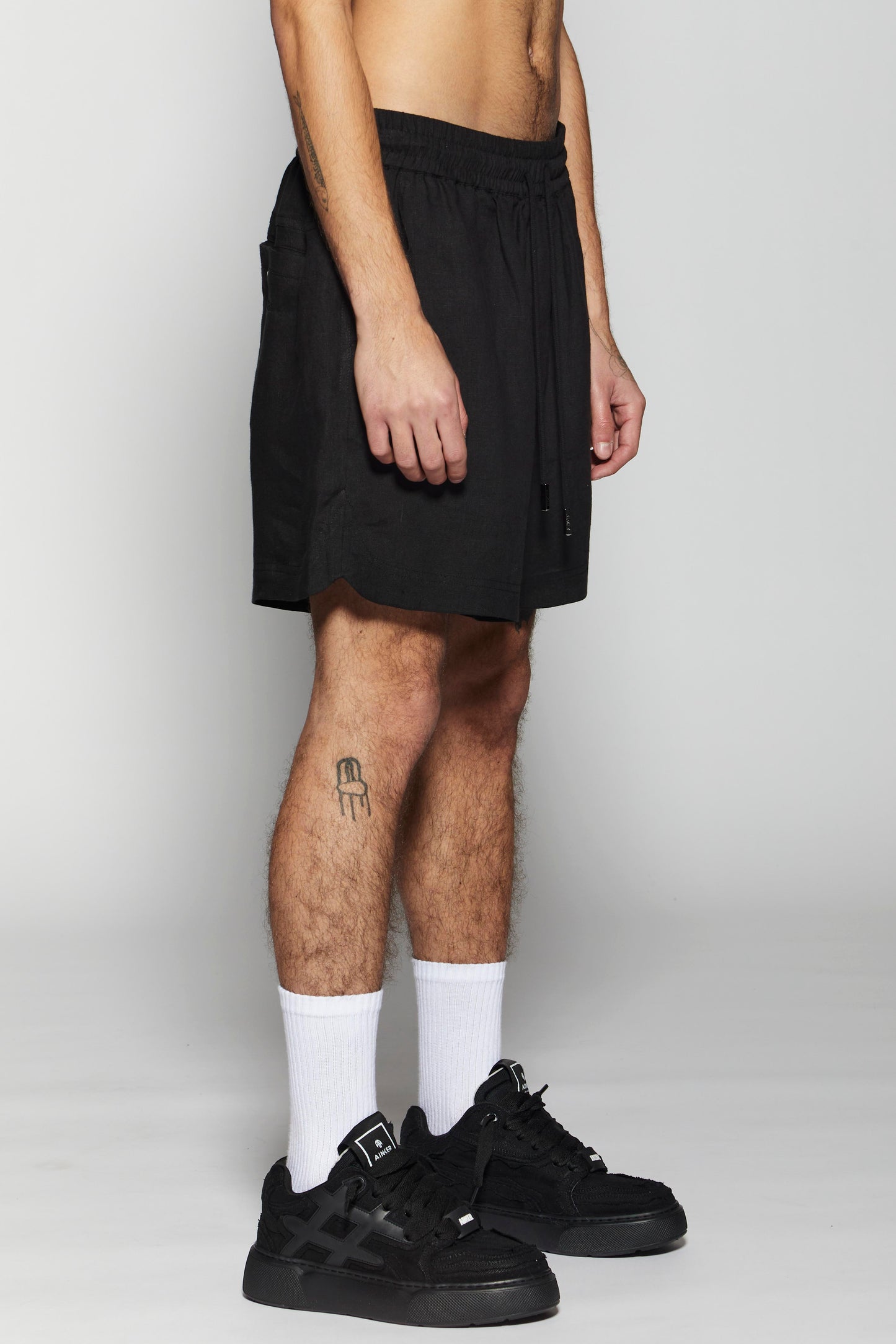 Linen Short Black Pants