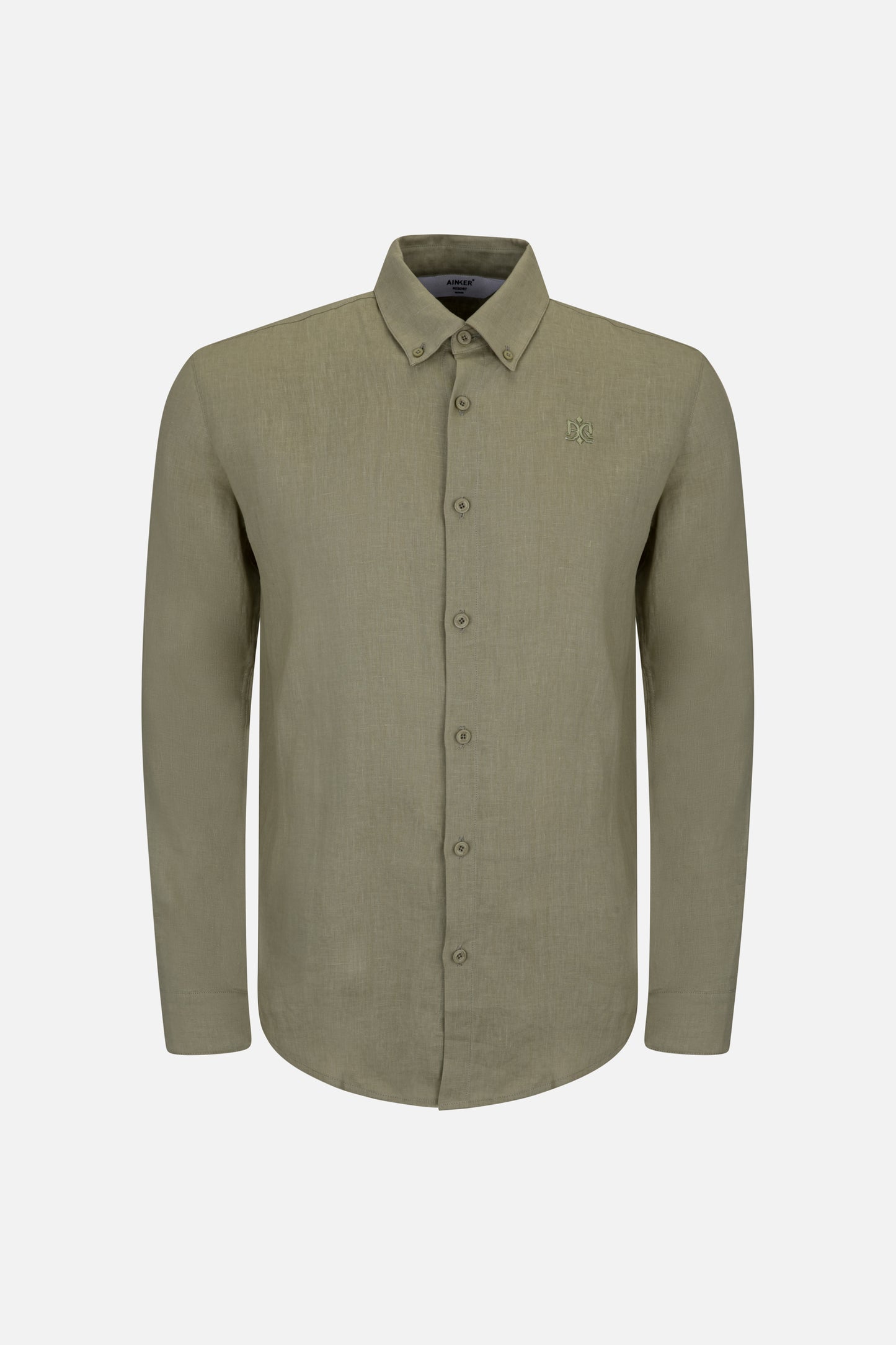 Linen Green 402 Button Shirt