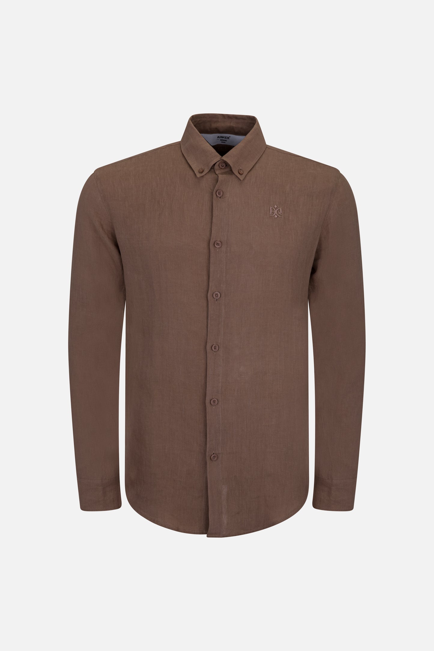 Linen Mocha 402 Button Shirt
