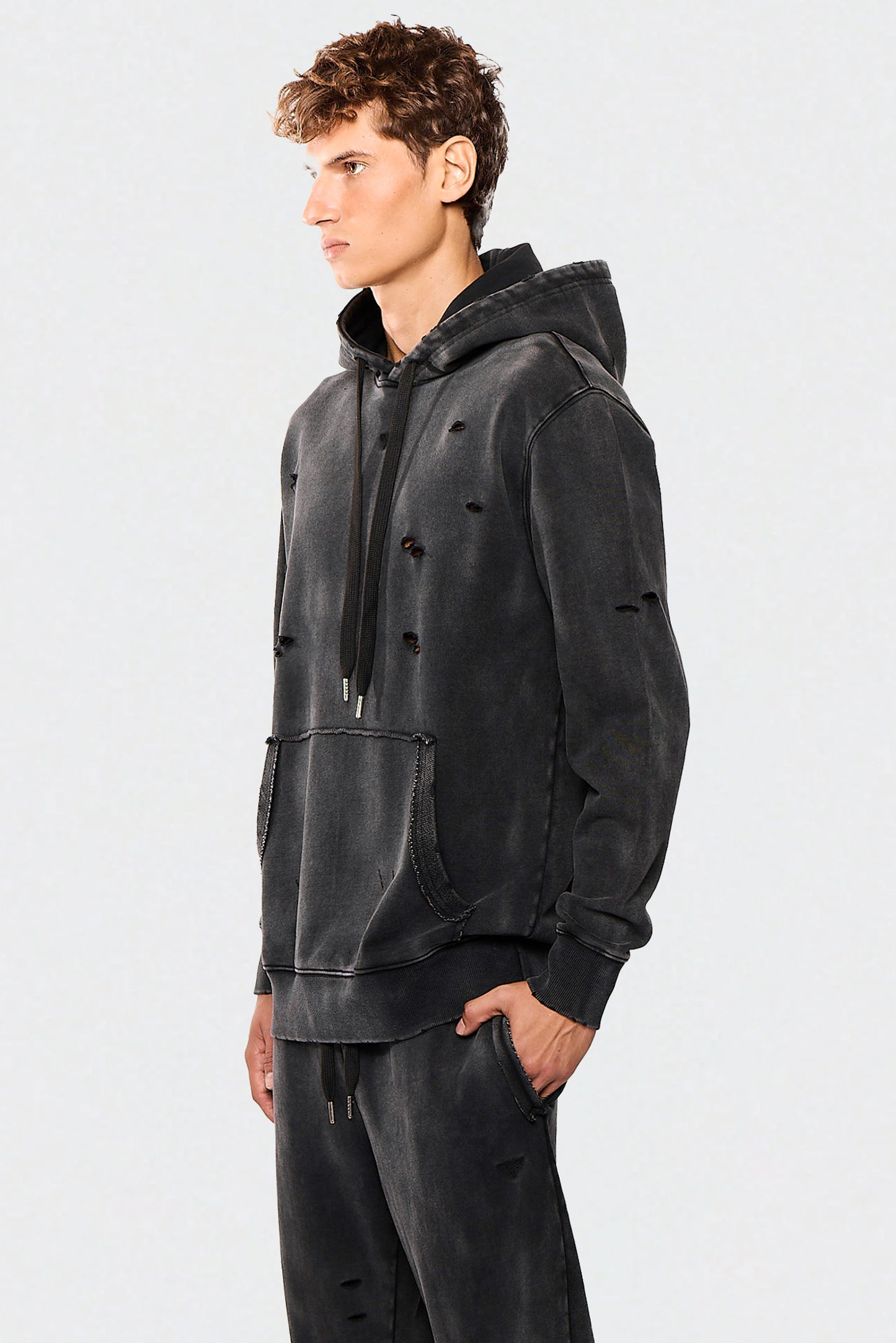 Black Wash Bee 656 Hoodie