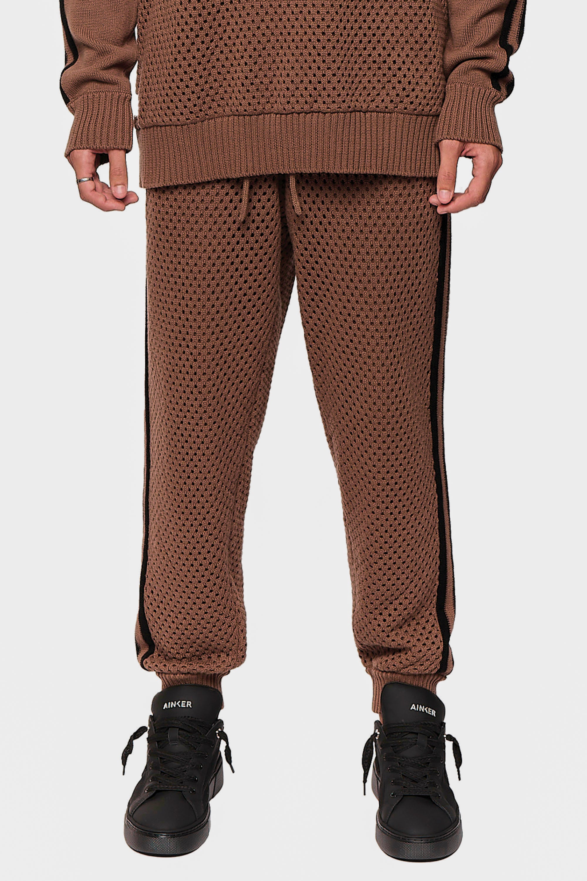 Brown Mesh 637  Long Pant