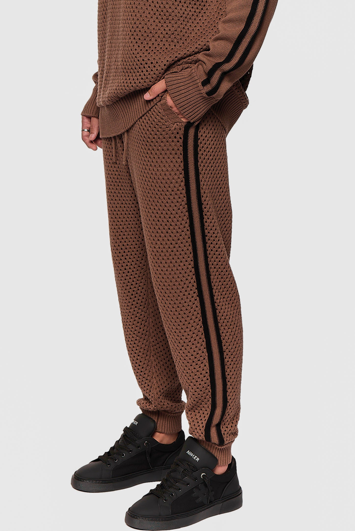 Brown Mesh 637  Long Pant