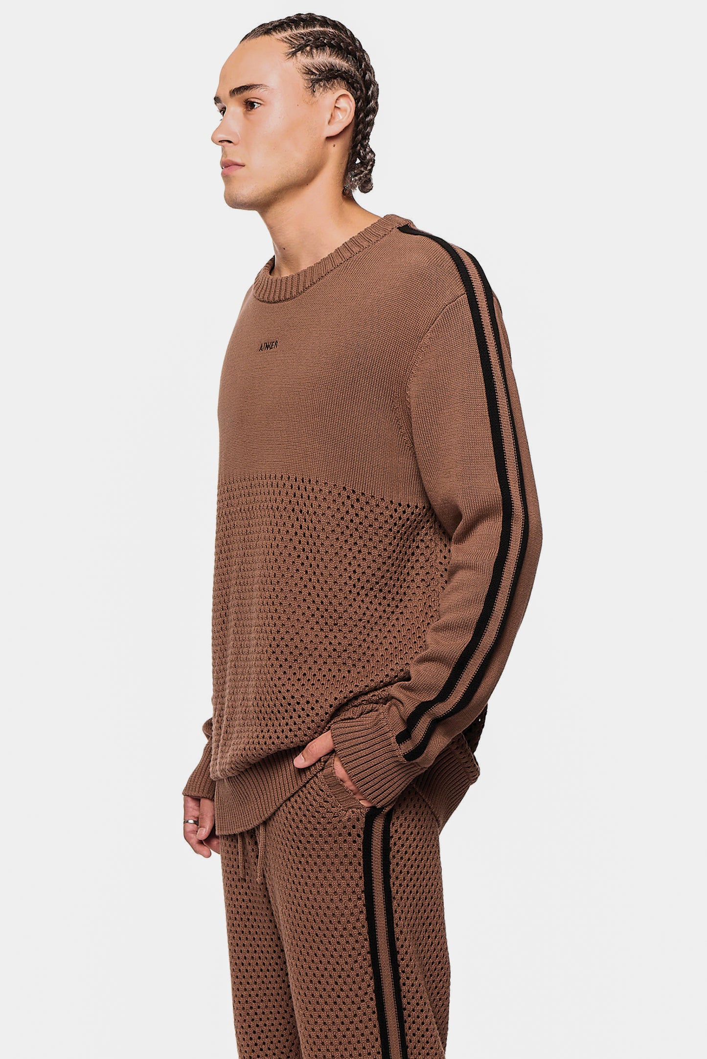 Brown Mesh 637 Top