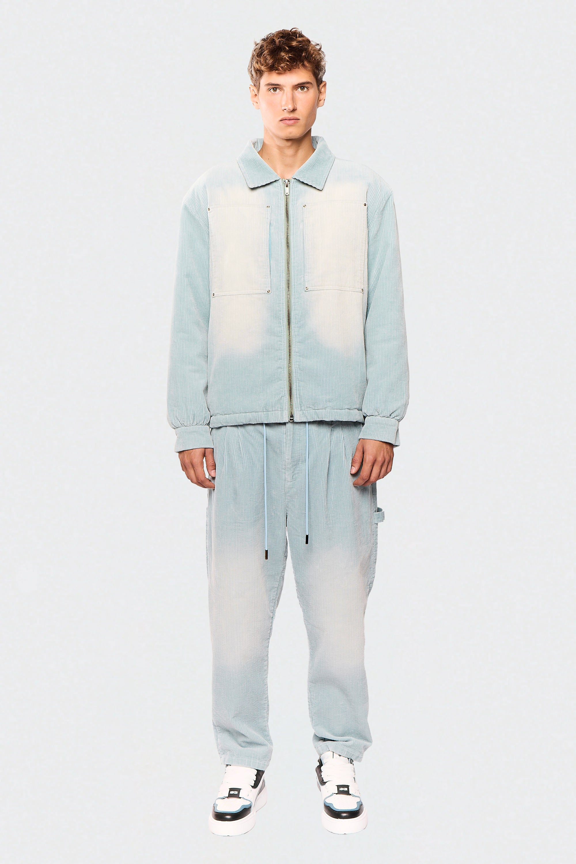 Wash Corduroy 522 Light Blue Jacket