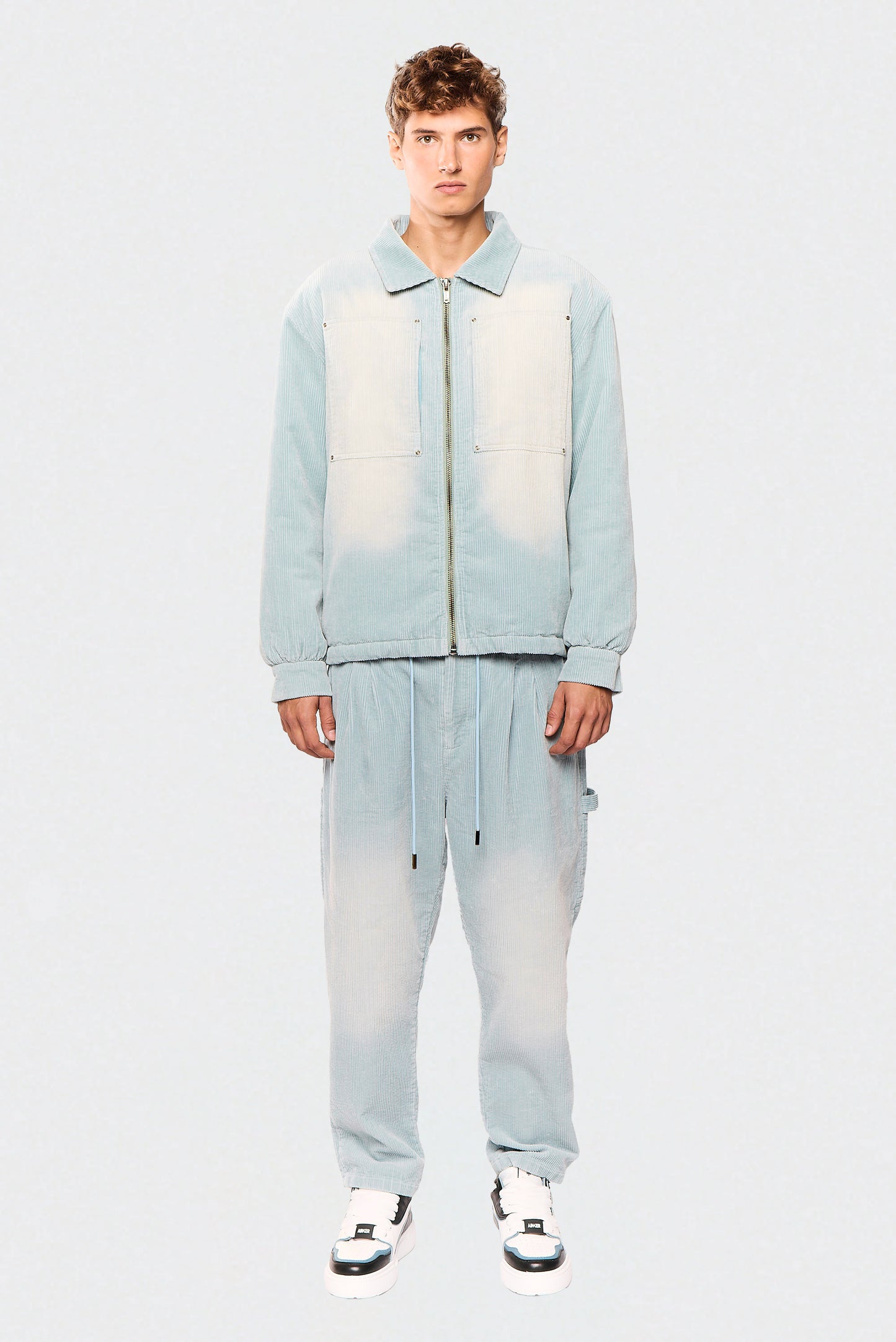 Wash Corduroy 522 Light Blue Jacket