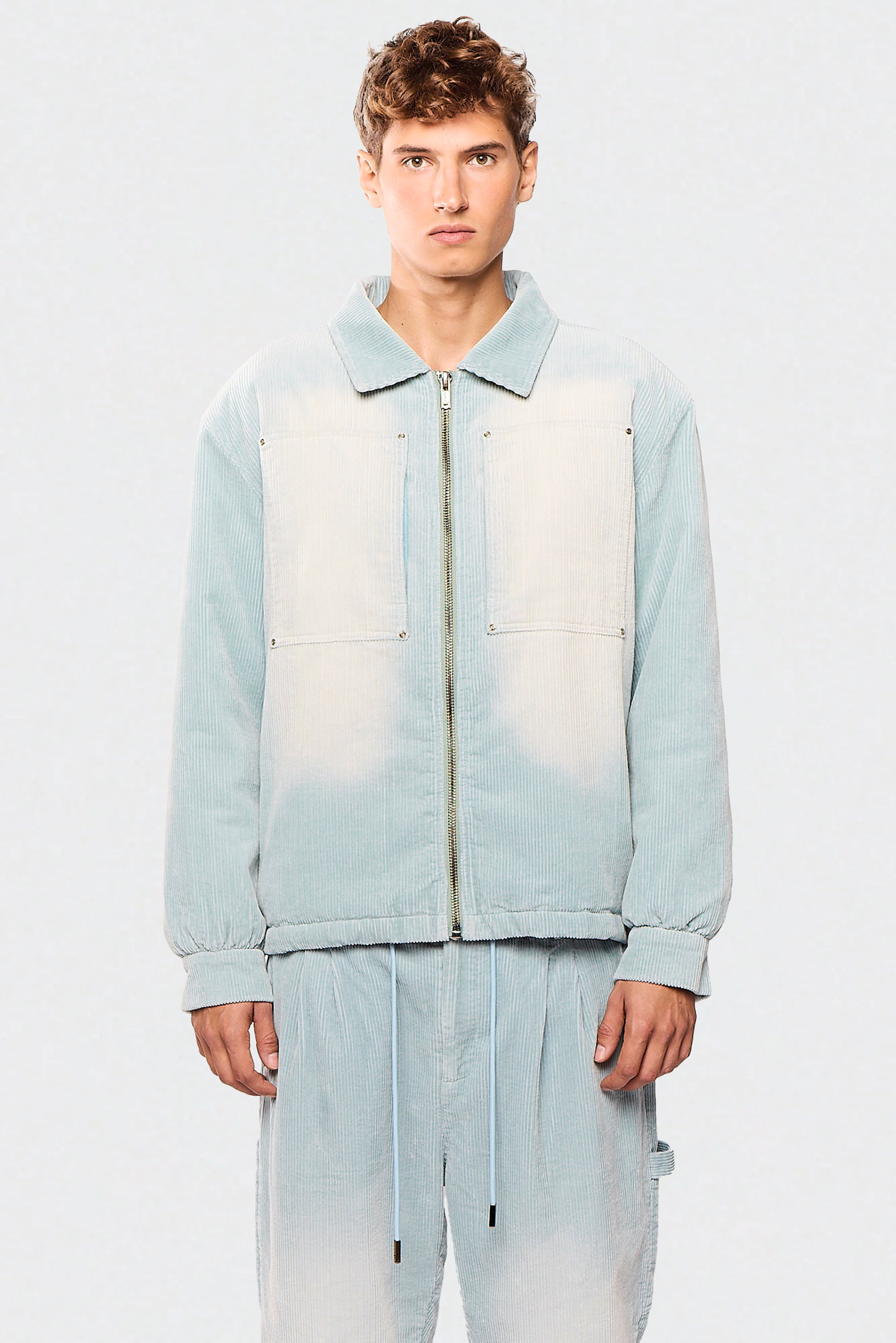 Wash Corduroy 522 Light Blue Jacket