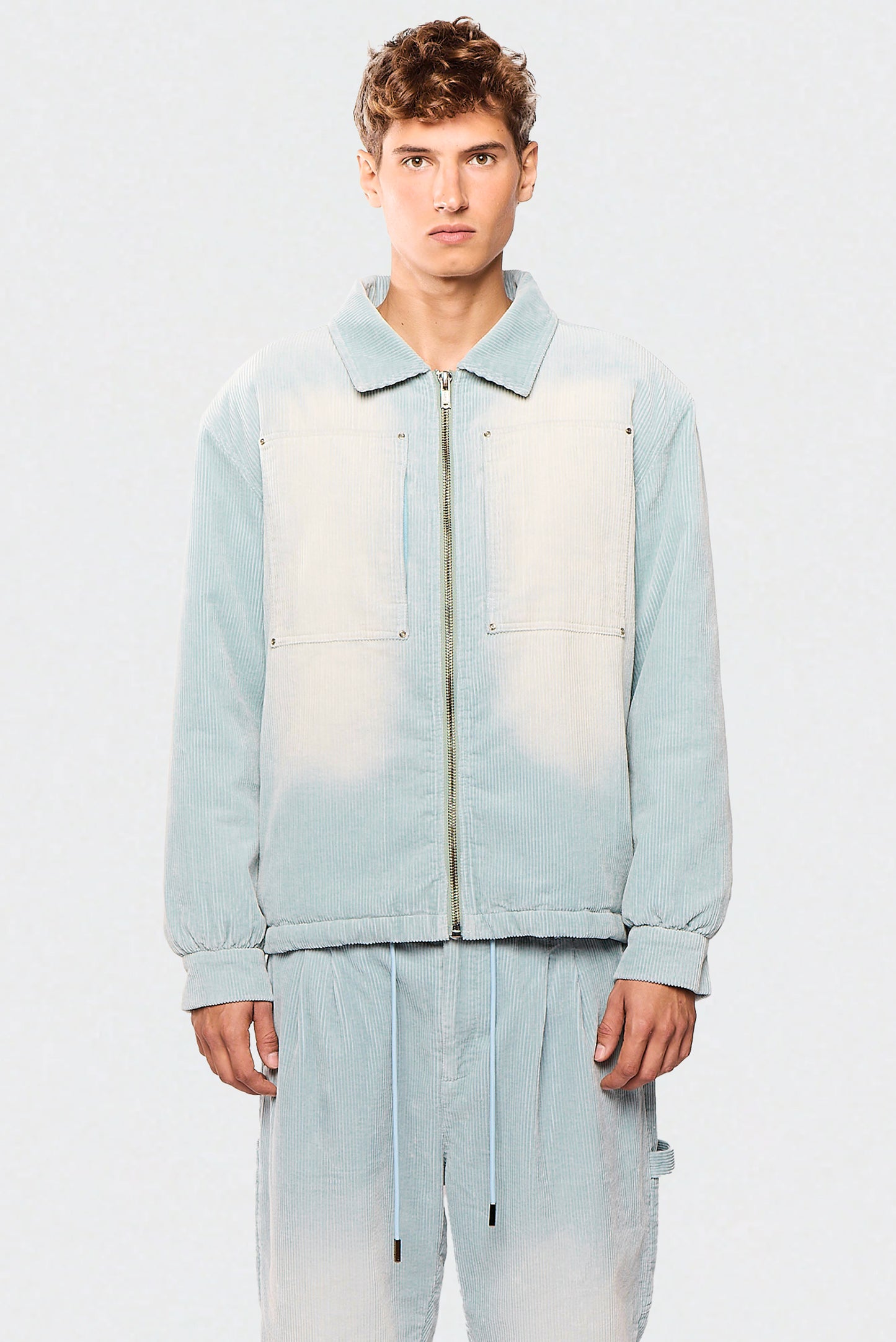 Wash Corduroy 522 Light Blue Jacket