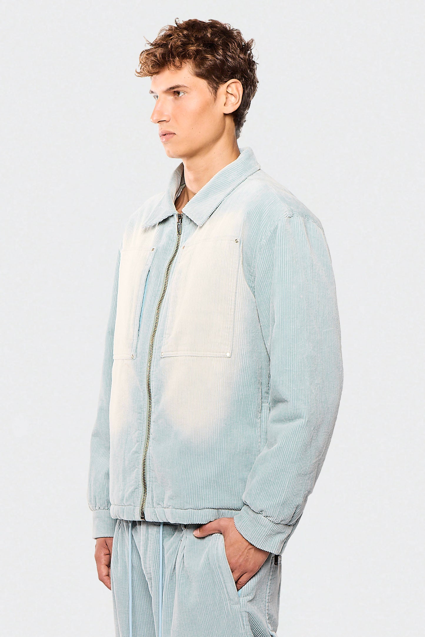Wash Corduroy 522 Light Blue Jacket