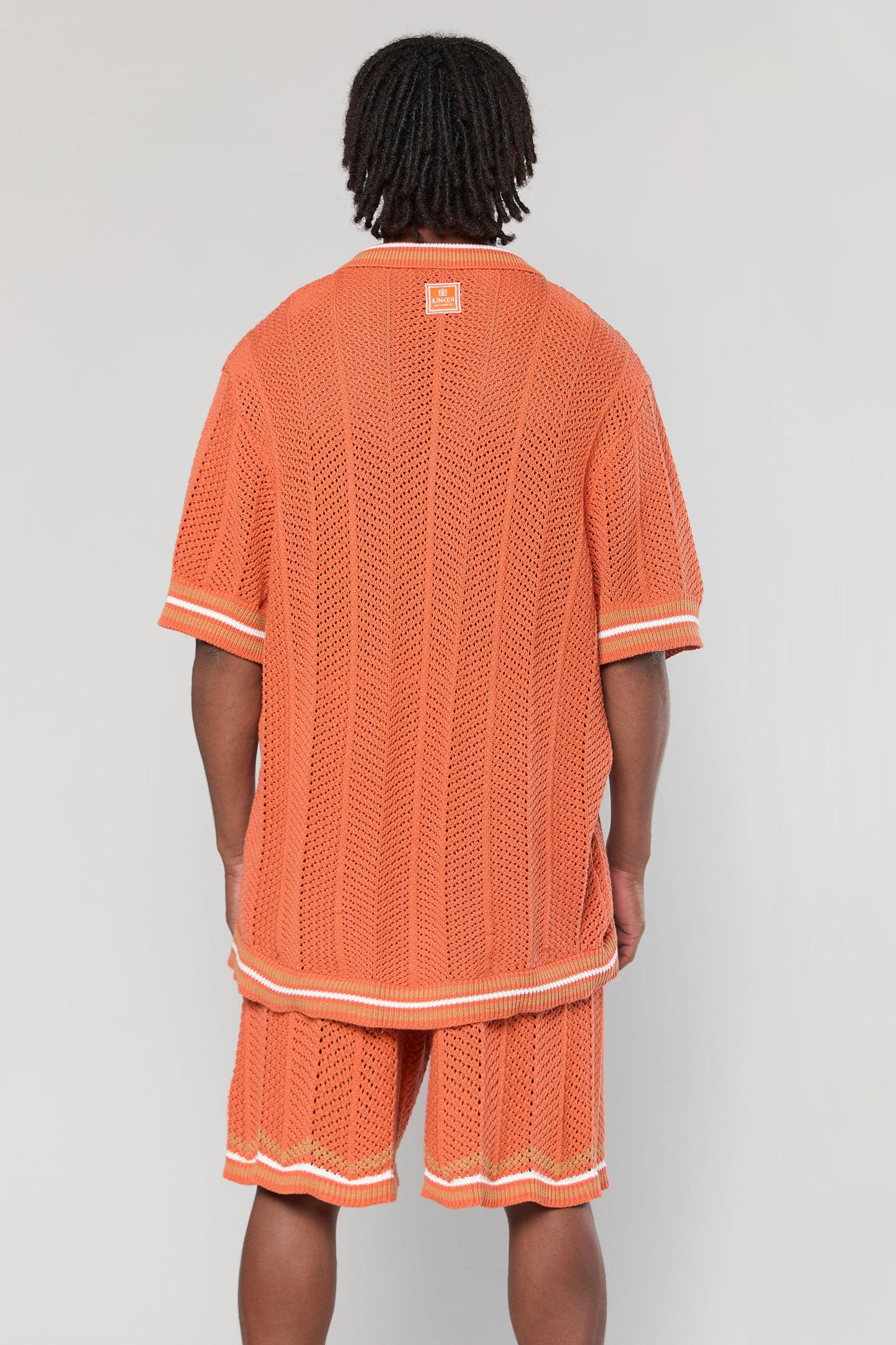 802 Terracotta Knit Button Shirt