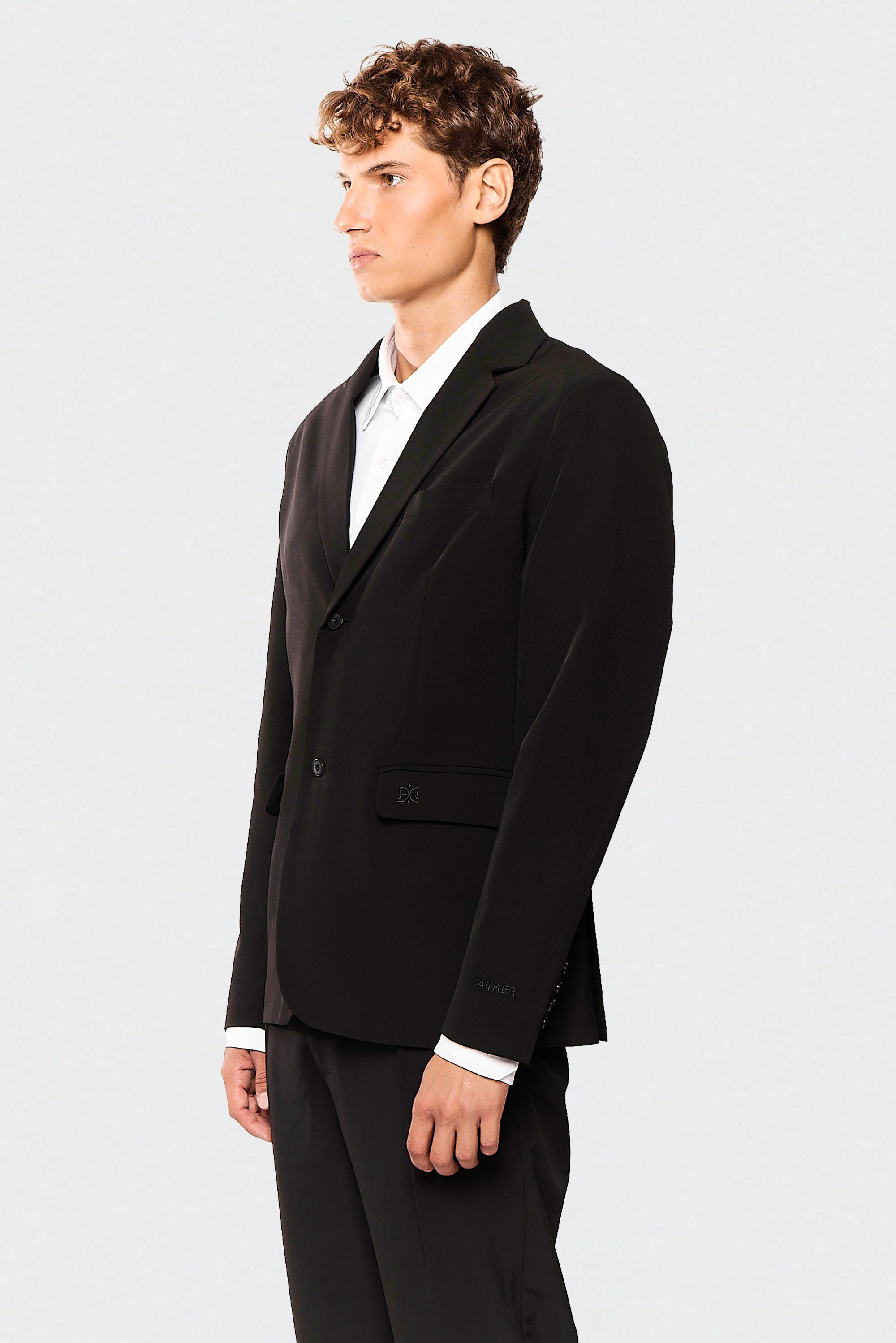 Black  Elastane 750 Suit Jacket