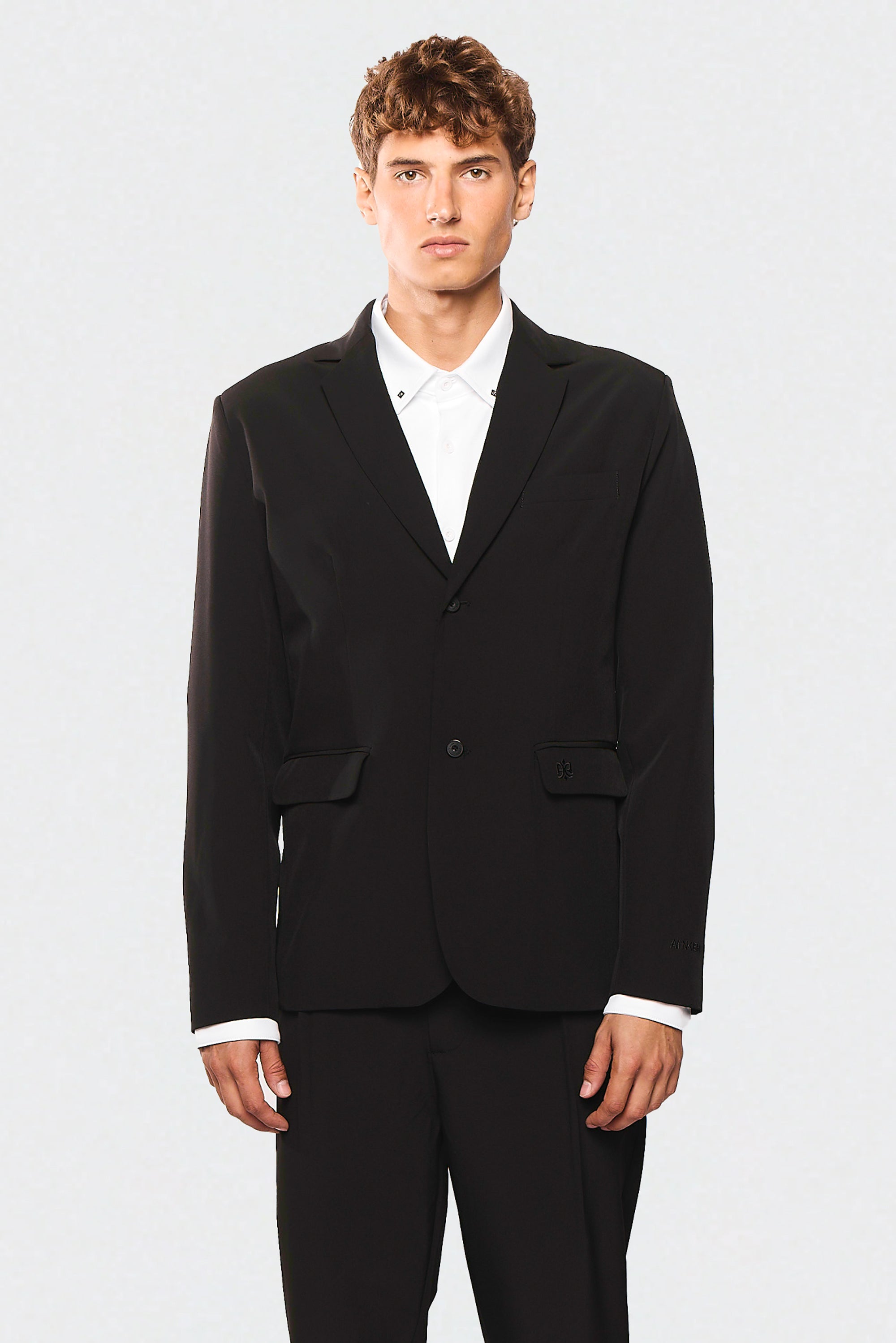 Black  Elastane 750 Suit Jacket