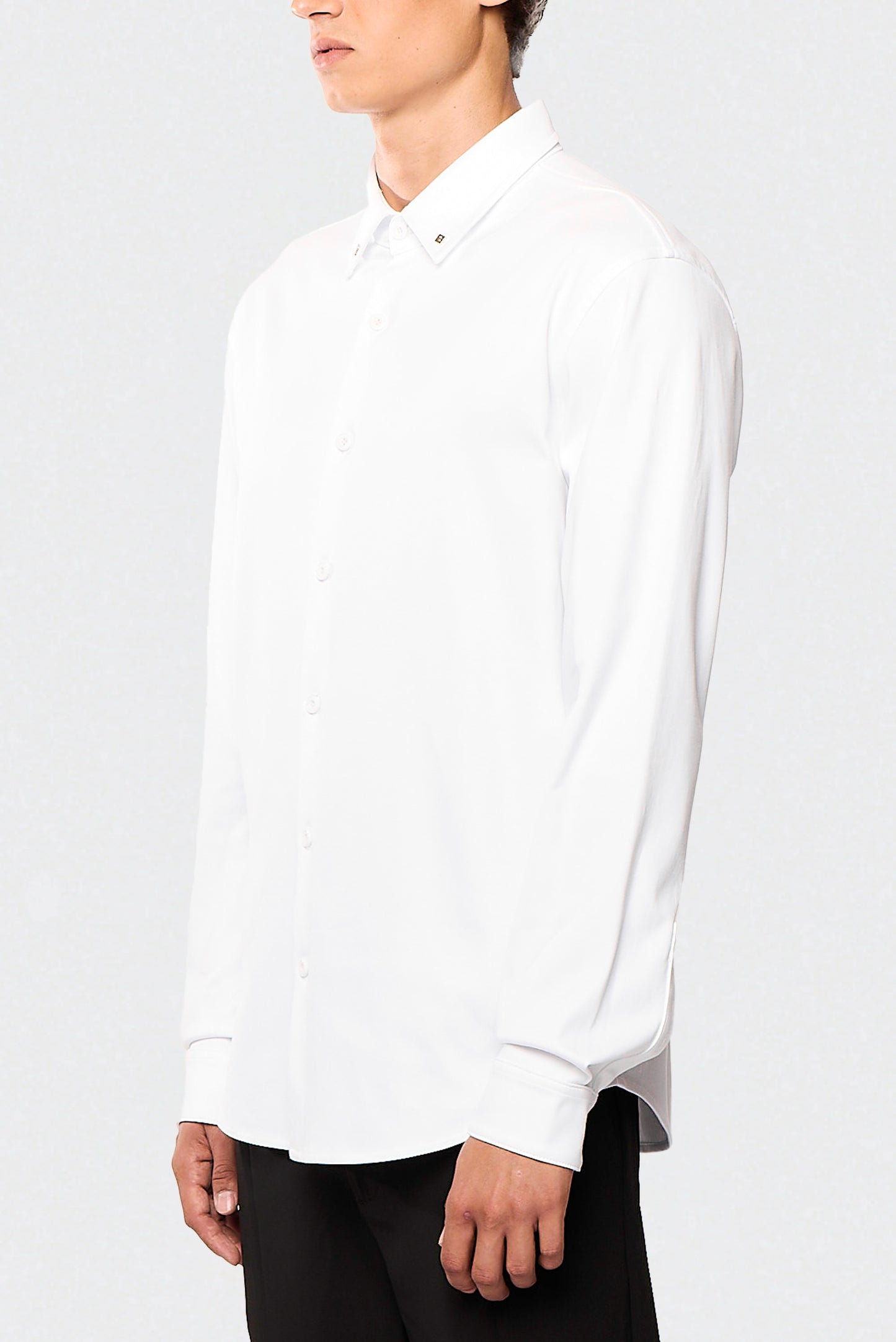 White Mercerize 642 Button Shirt