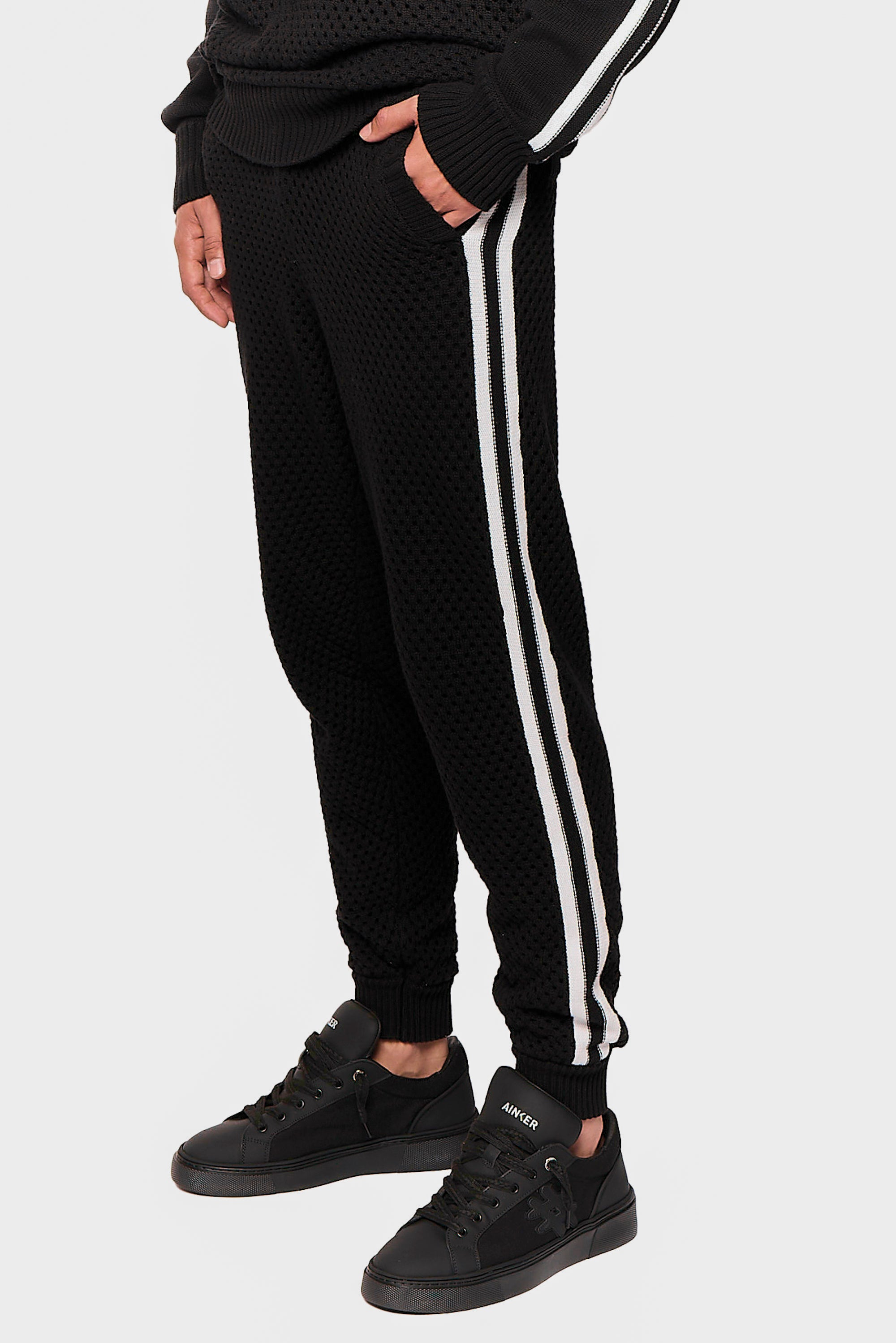 Black Mesh 637 Long Pant