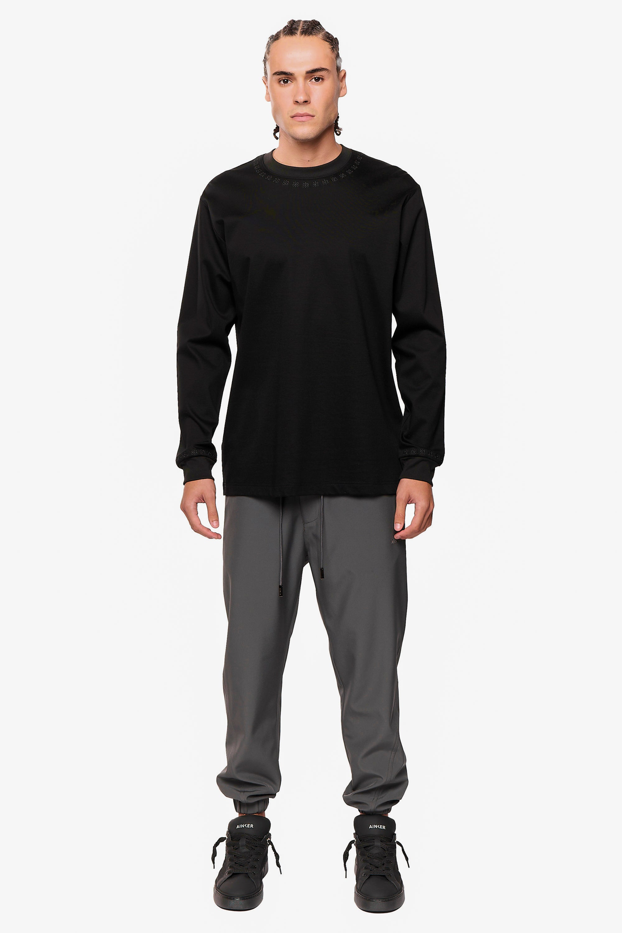 Mercerized 531 Long Black T-Shirt