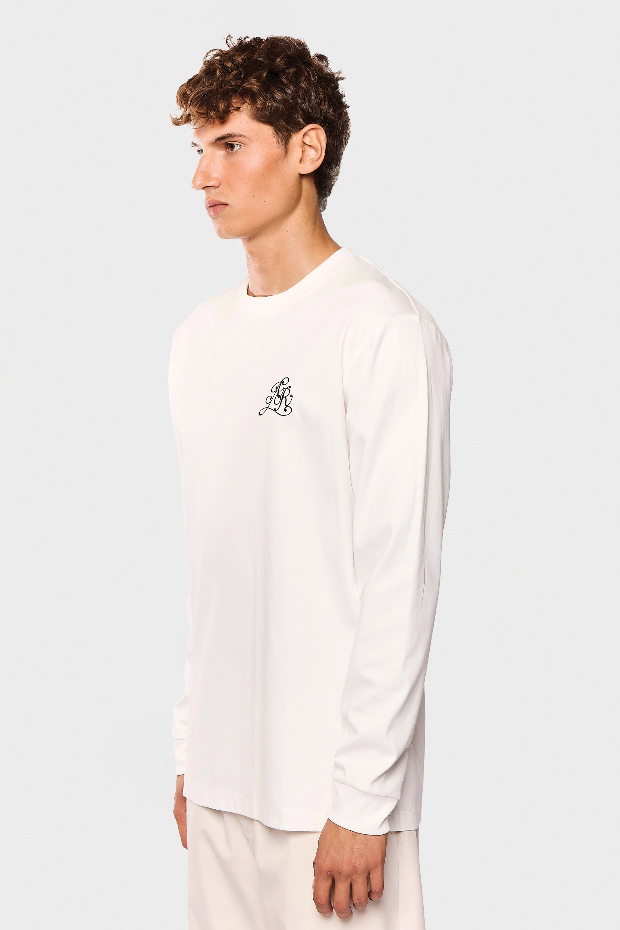 Mercerized 535 Long White T-Shirt