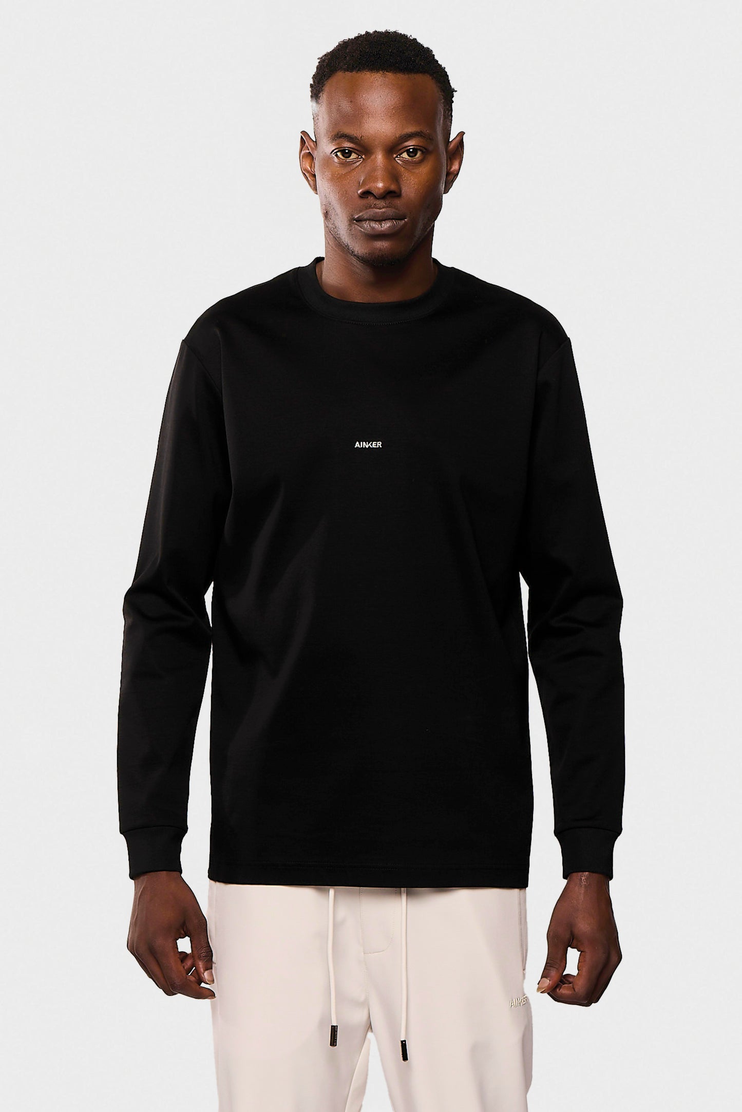 Mercerized 534 Long Black T-Shirt