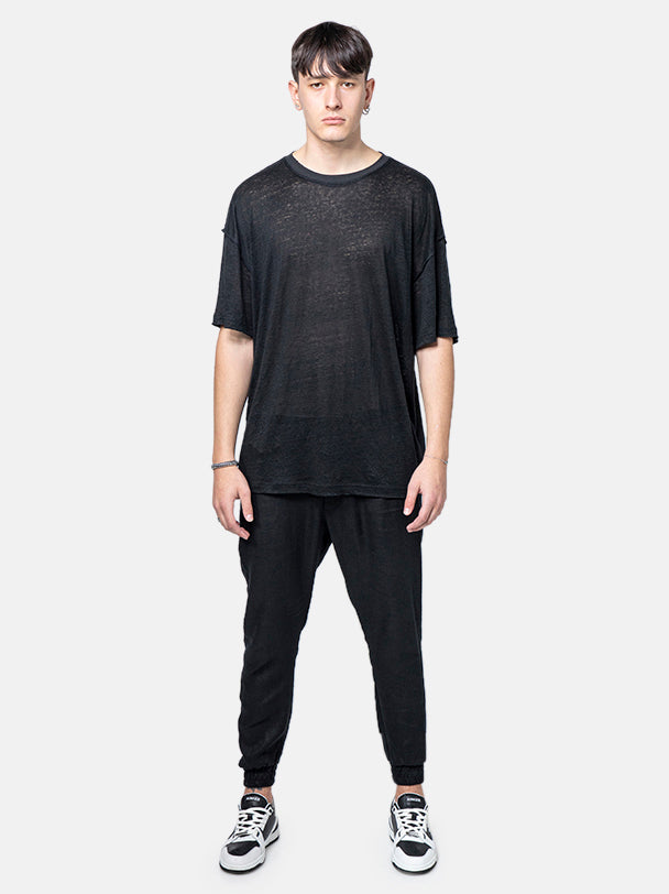 Black Oversize Linen T-SHIRT