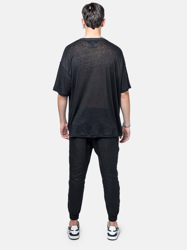 Black Oversize Linen T-SHIRT