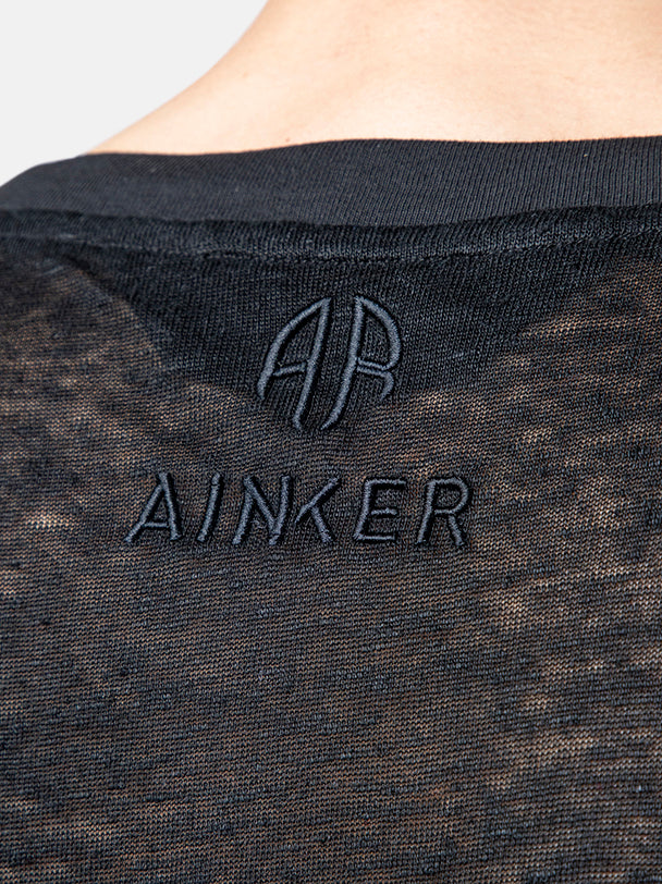 Black Oversize Linen T-SHIRT