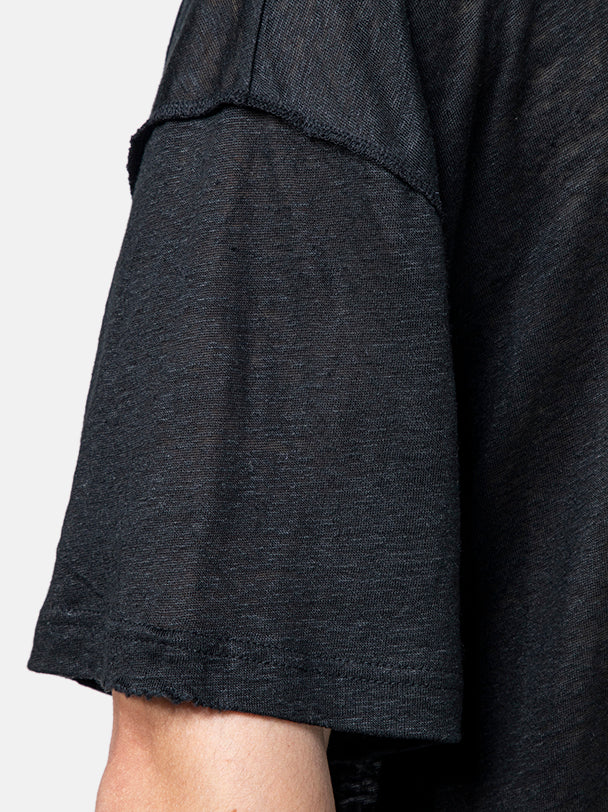 Black Oversize Linen T-SHIRT