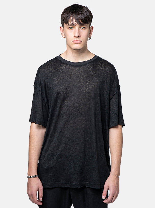 Black Oversize Linen T-SHIRT