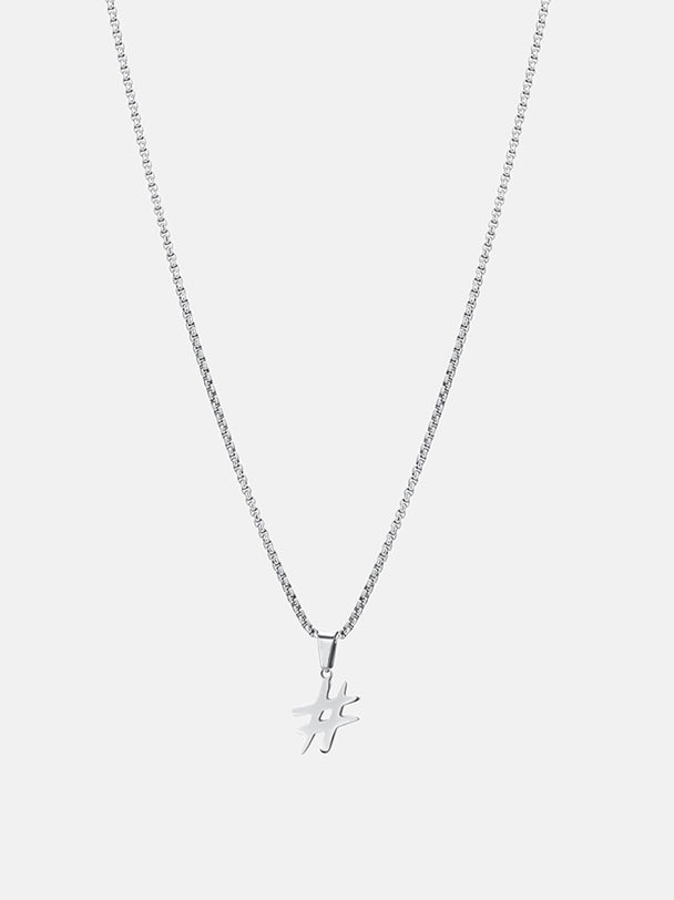 Hashtag Necklace X Silver