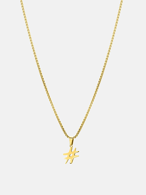 Hashtag Necklace X Gold