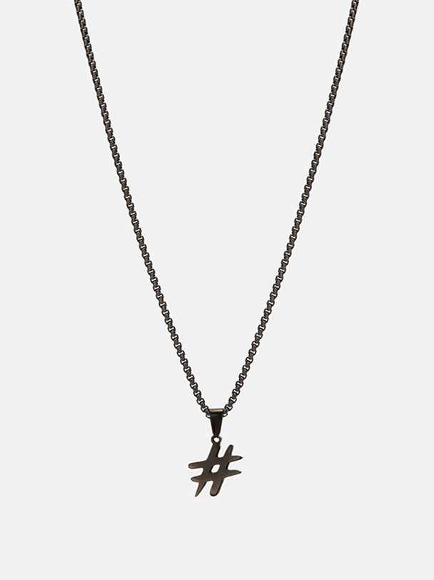 Hashtag Necklace X Black