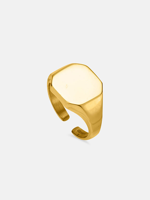 טבעת לגבר אוקטוגון זהב